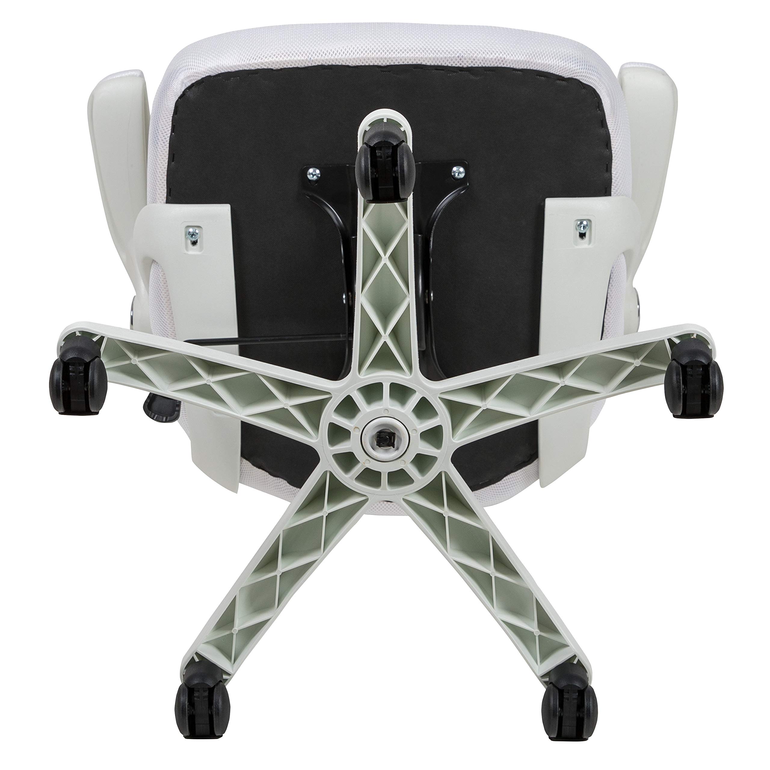 Flash Furniture Porter High-Back Swivel Office Chair with Adjustable Lumbar Support & Height - Ergonomic Mesh Desk Chair with Flip-Up Armrests, White - Perfect for Home Office, Gaming & Workspaces