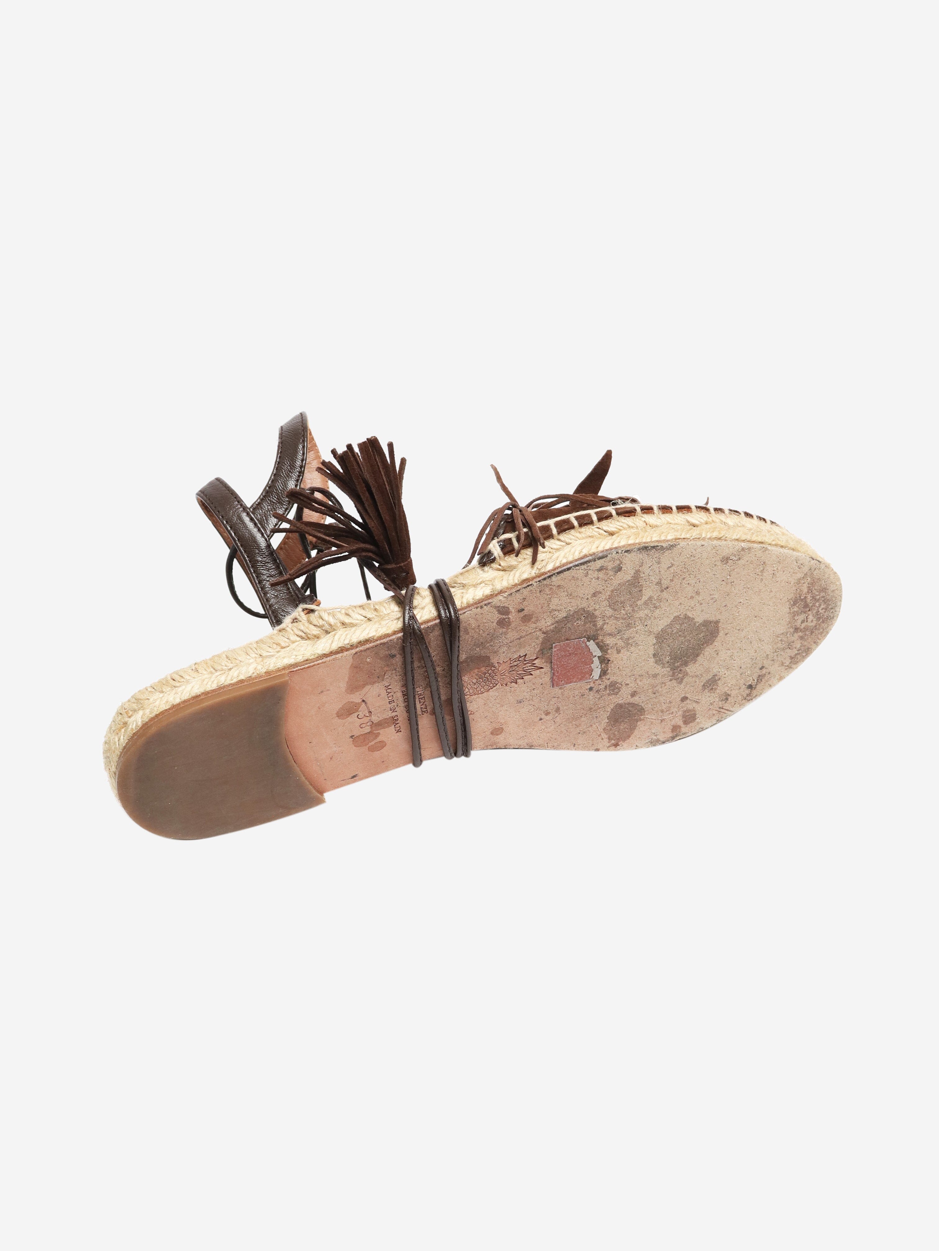 Women's Brown Suede Espadrilles - Size EU 38 (UK 5) | Comfortable Summer Casual Shoes for Beach, Vacation & Everyday Wear