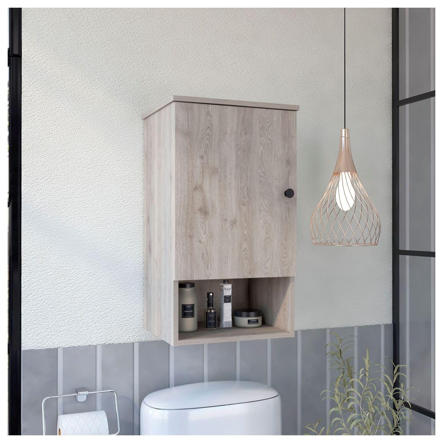 Boahaus Almada Wall Mounted Medicine Cabinet with Mirror - Gray Bathroom Storage for Toiletries & Essentials | Perfect for Bathroom, Vanity, and Home Organization