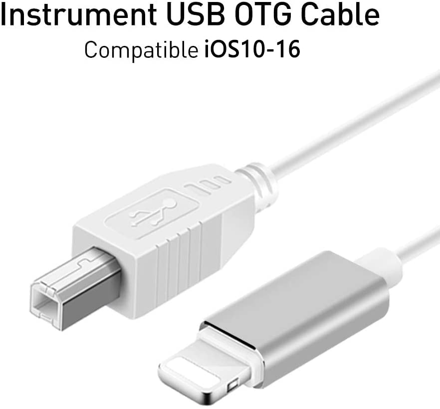 MeloAudio Lightning to MIDI Cable USB 2.0 - High-Speed OTG Converter for MIDI Keyboard, Audio Interface & USB Microphone (5FT) - Perfect for Music Production, Home Studio & Live Performances