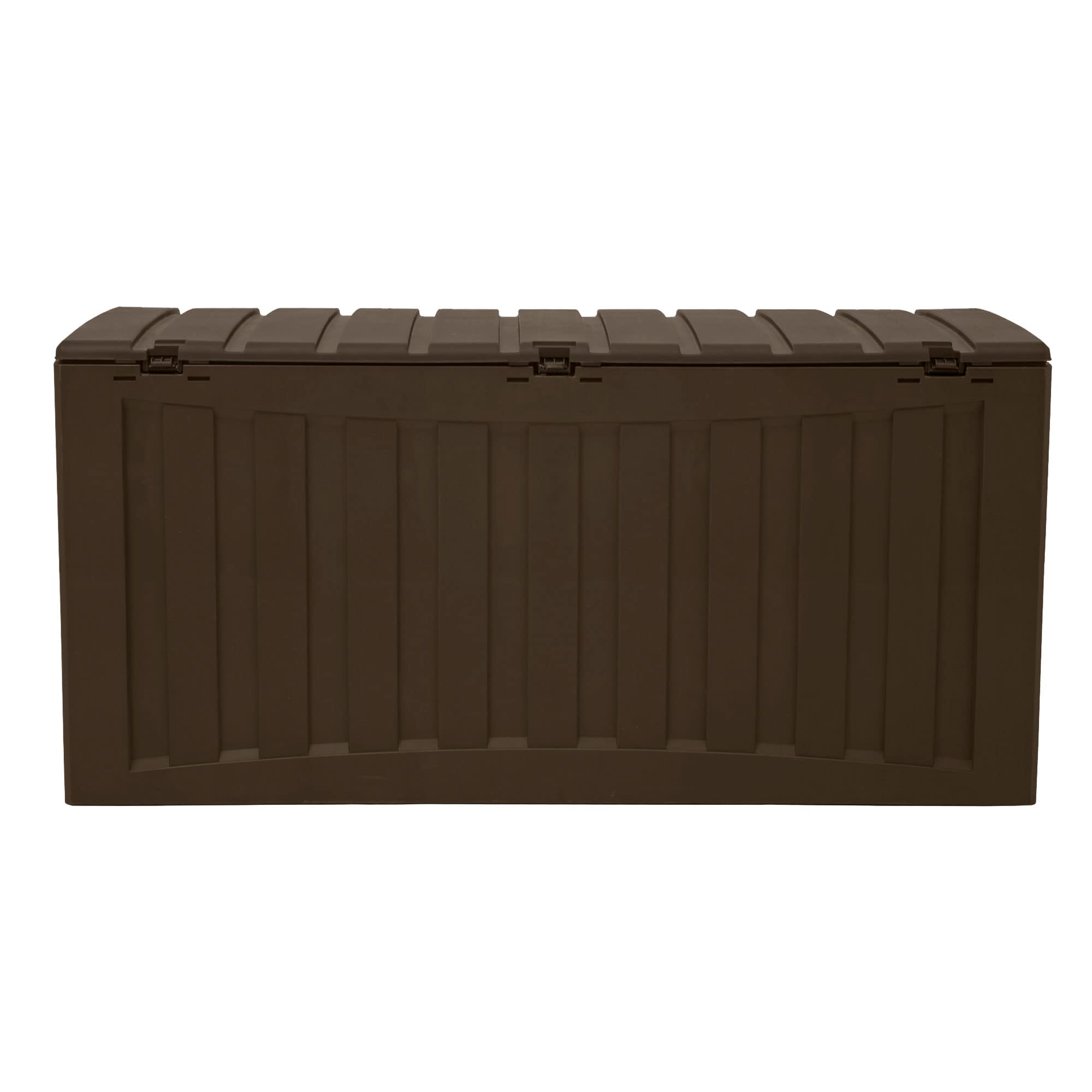 Ram Quality 90 Gallon Outdoor Storage Bin - Lockable Deck Box for Patio, Pool & Backyard | Weatherproof Plastic Container for Cushions, Pool Toys & Towels | Brown Large Capacity Organizer (Perfect for Outdoor Furniture Protection & Seasonal Storage)