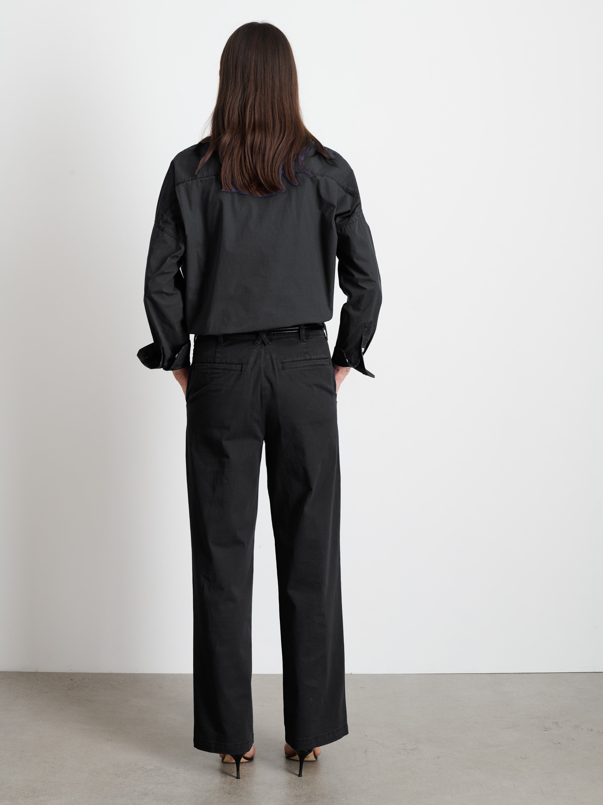 Marci Twill Trousers in Washed Black - Stylish and Comfortable Pants for Casual Wear, Office, and Travel