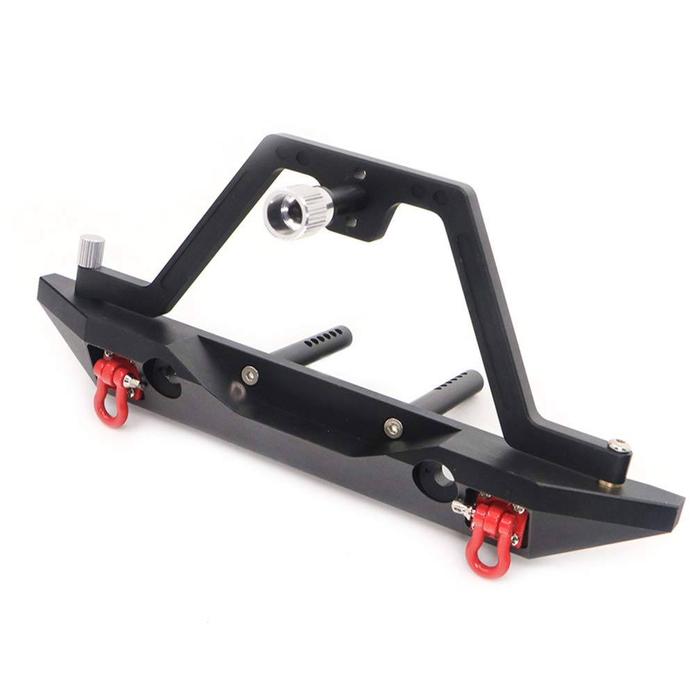 Heavy Duty Metal Rear Bumper with Spare Tire Carrier for 1:10 Scale RC Crawler - Compatible with SCX10, SCX10 II (90046, 90047) & TRX-4 Models - Perfect for Off-Road Adventures and Rock Crawling