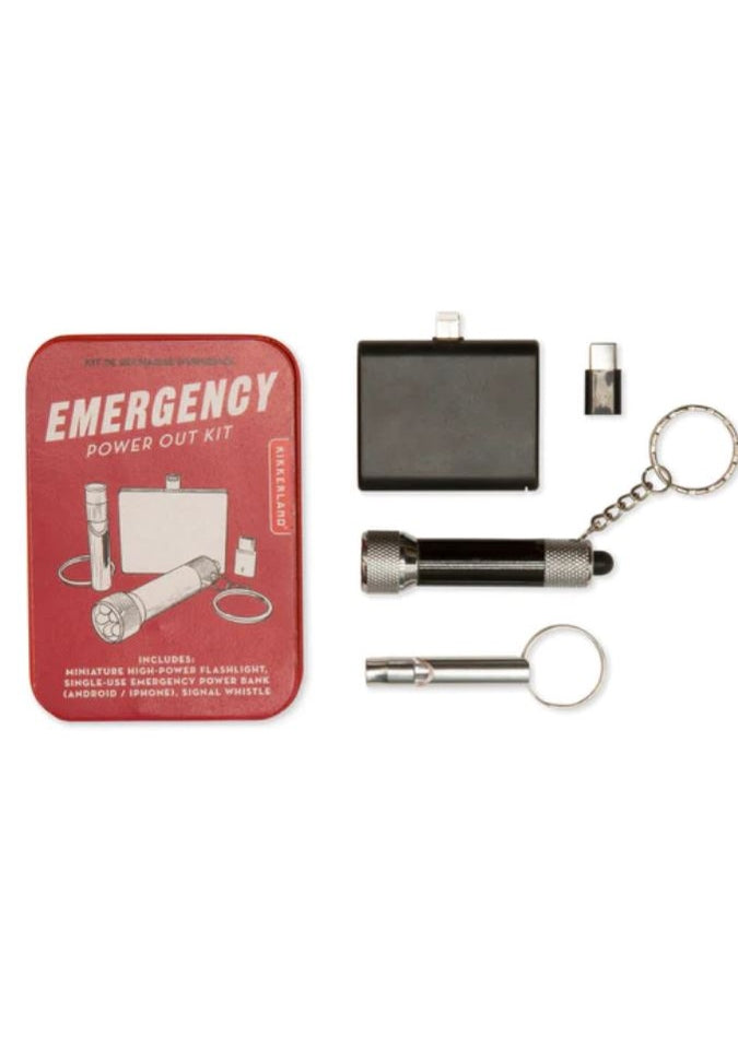 Kikkerland Emergency Power Outage Kit - Portable Survival Gear for Blackouts, Storms & Camping - Essential Backup Power Supply for Home, Office & Outdoor Adventures