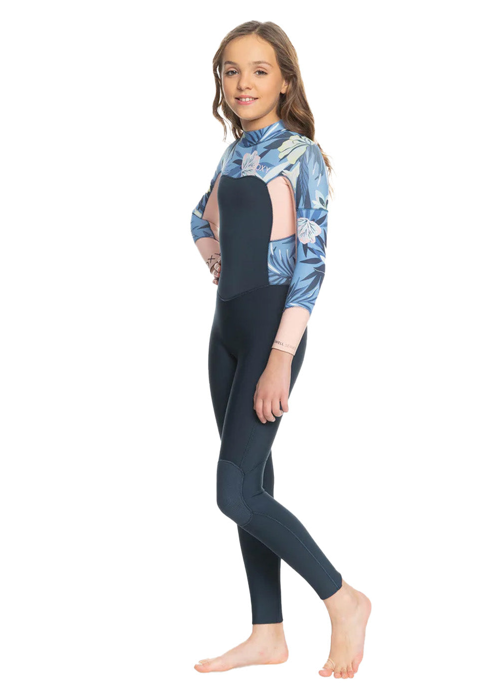 Roxy Girls Swell Series 3/2mm GBS BZ Steamer Wetsuit for Kids - Warm & Flexible Neoprene Surfing Suit for Cold Water - Perfect for Surfing, Swimming & Water Sports