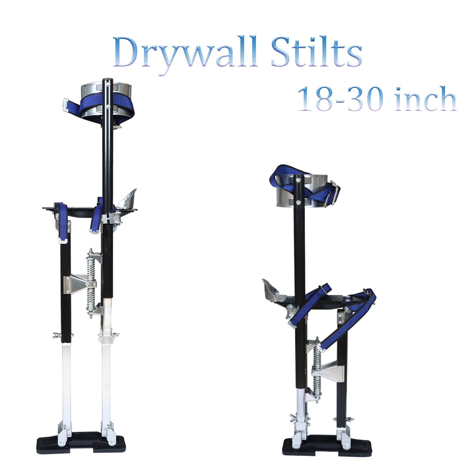 Adjustable 18-30 Inch Aluminum Drywall Stilts for Painting, Cleaning & Construction - Lightweight Professional Grade Stilts for Contractors, DIY & Home Renovation Projects