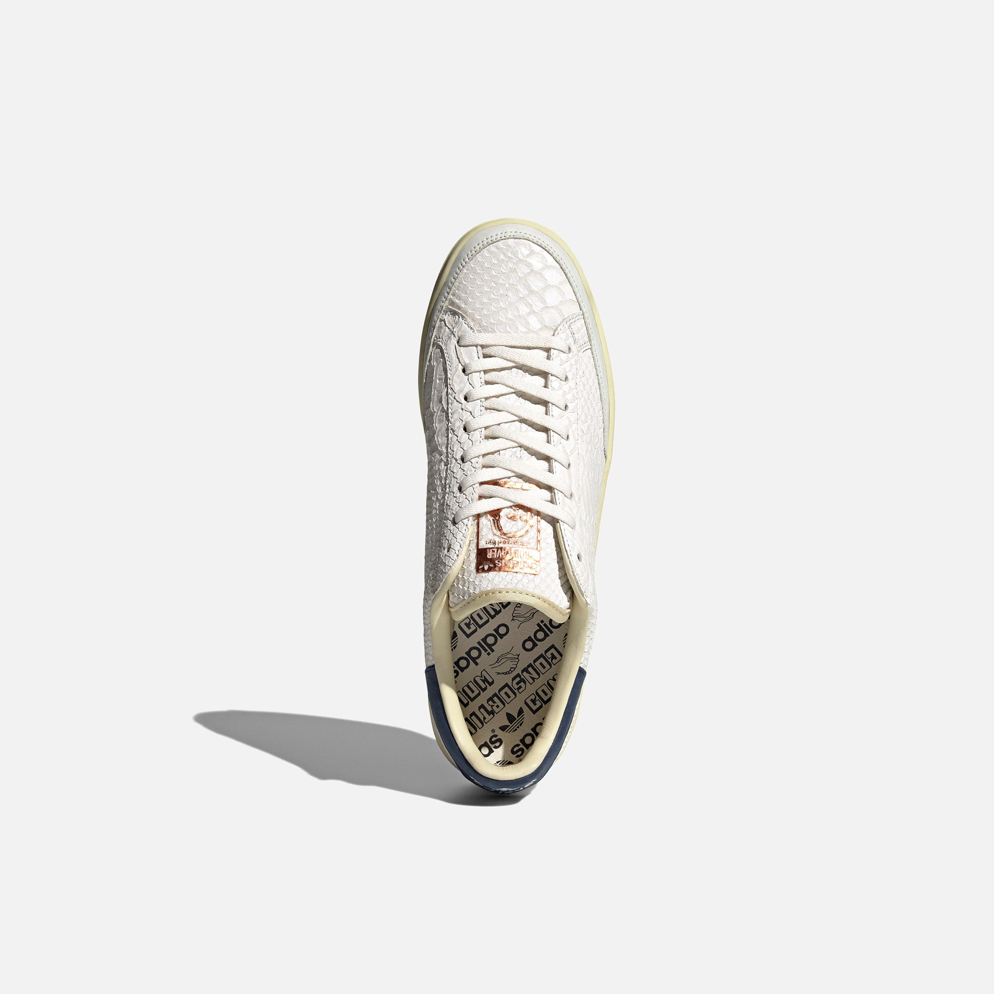 Adidas Consortium Rod Laver Snake Sneakers - White & Collegiate Navy Men's Tennis Shoes for Casual Wear & Sports