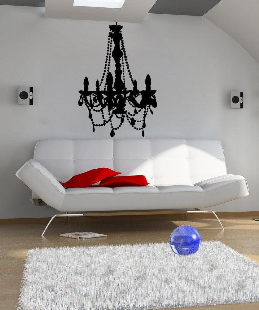 Elegant Crystal Chandelier Vinyl Wall Decal Sticker - Self-Adhesive Home Decor for Living Room, Bedroom, Nursery (Design #OS_MB706) | Perfect for Wall Art, Home Improvement & Interior Design Projects