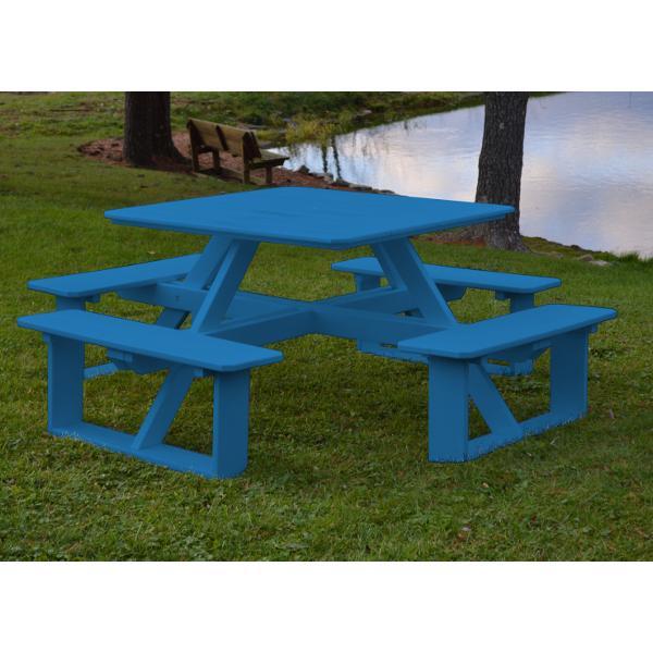 44 Inch Square Recycled Plastic Walk-In Table - Eco-Friendly & Durable for Outdoor Dining, Picnics, and Events