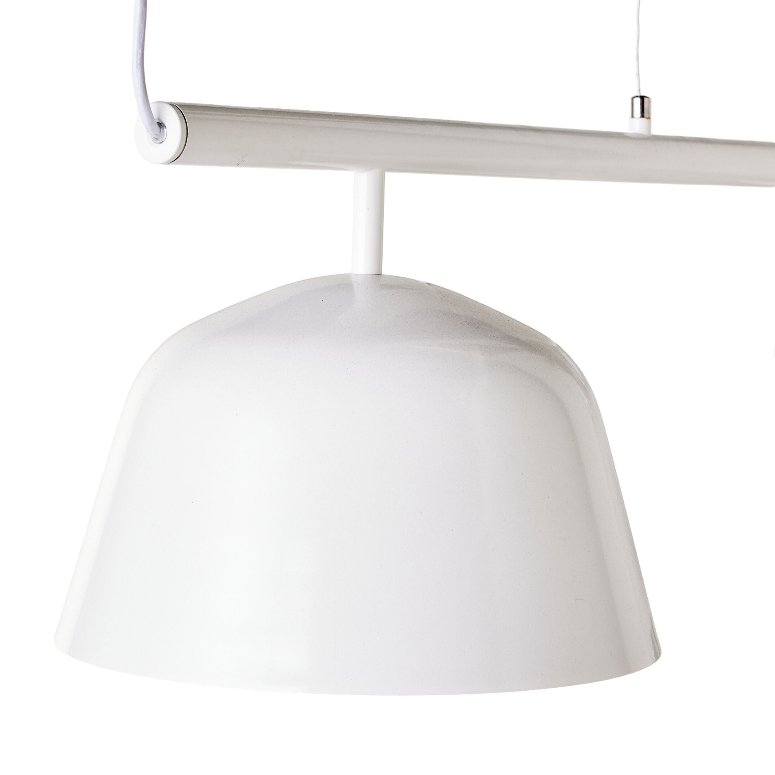 Anglesea 3-Light Modern Metal Pendant Lighting Fixture with White Shade, 47-Inch Hanging Chandelier for Dining Room, Kitchen Island or Bedroom