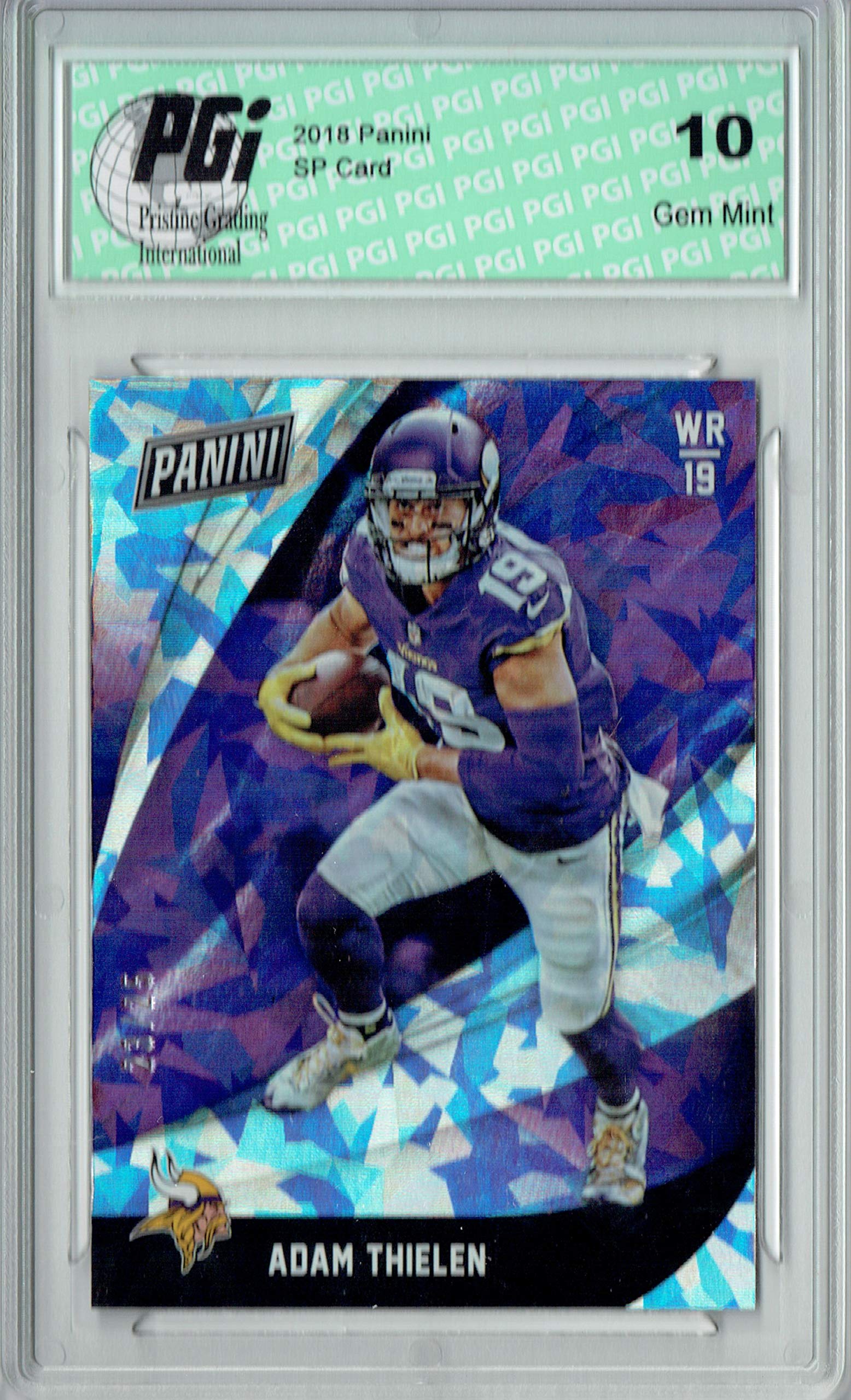 Adam Thielen 2018 Panini SP #16 Cracked Ice #23/25 PGI 10 Graded Football Card - Rare Collectible for NFL Fans & Sports Memorabilia Enthusiasts