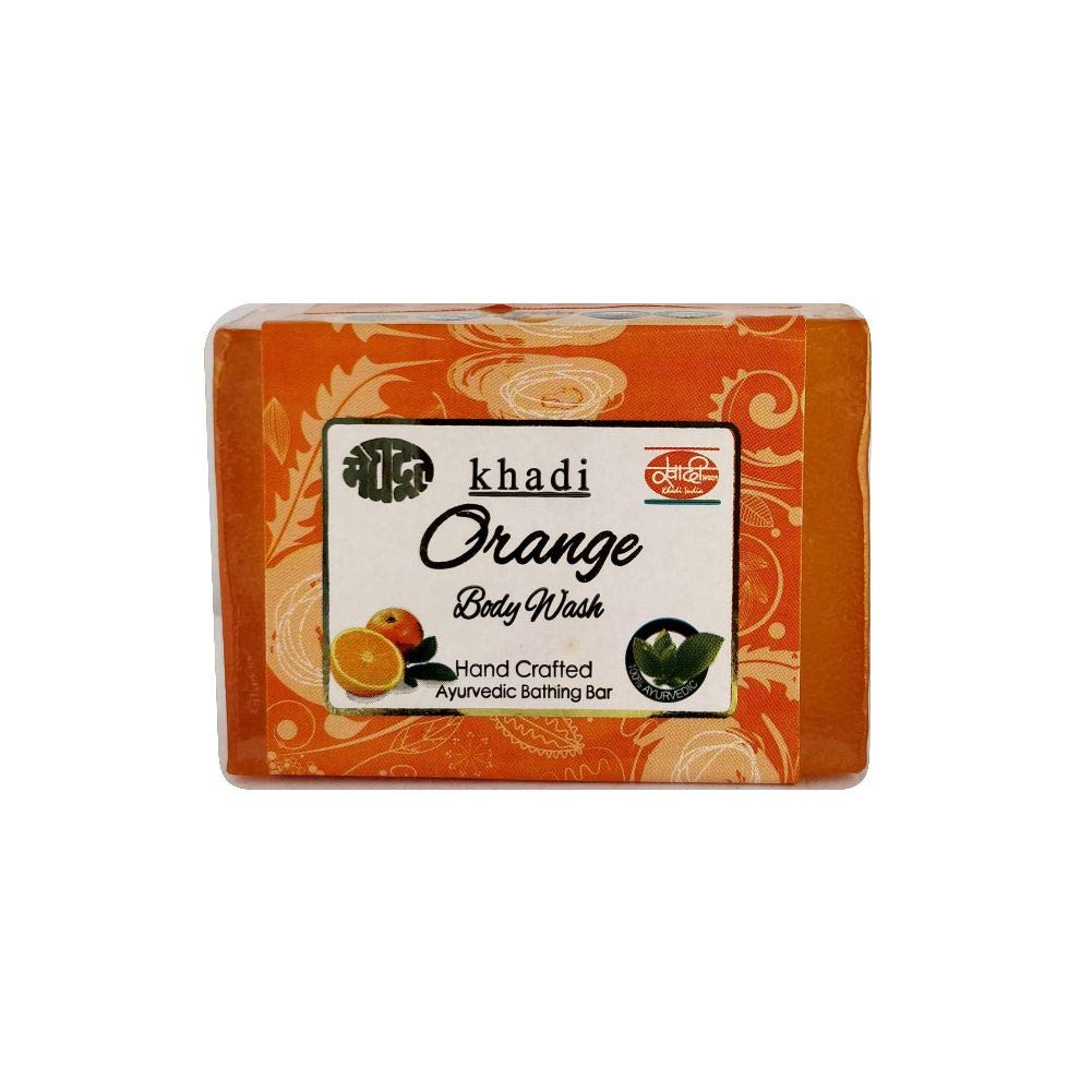 Meghdoot Orange Body Wash Soap - 125g (Pack of 4) | Refreshing Citrus Shower Gel for Men & Women | Perfect for Daily Use, Gym & Travel