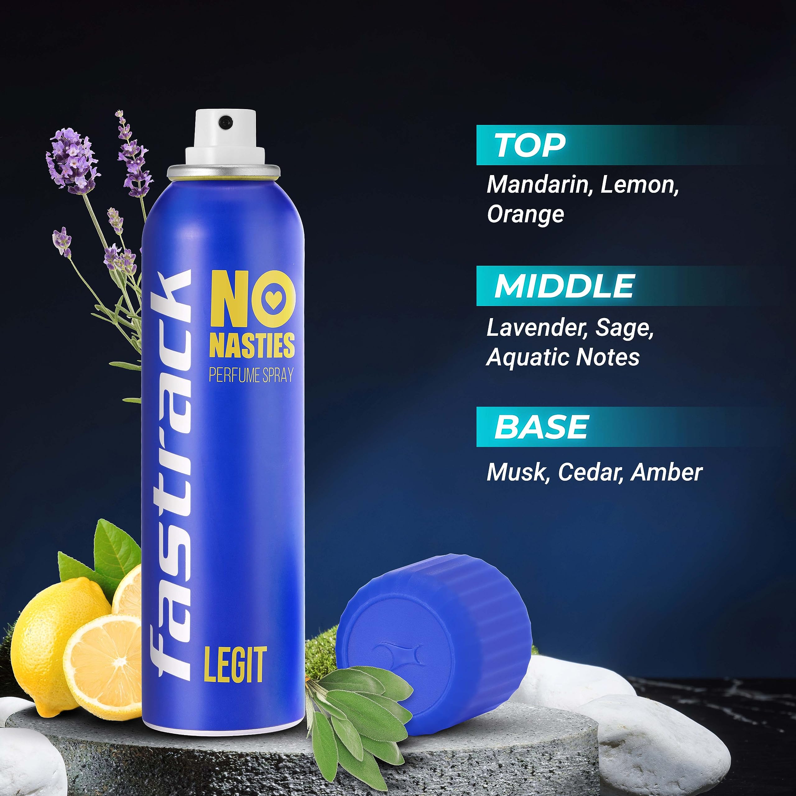 Fastrack Deodorant for Men - Floral Fragrance Perfume Spray, No Nasties, 2 Pack (135ml Each, Total 270ml) | Long-Lasting Freshness for Gym, Work & Daily Use