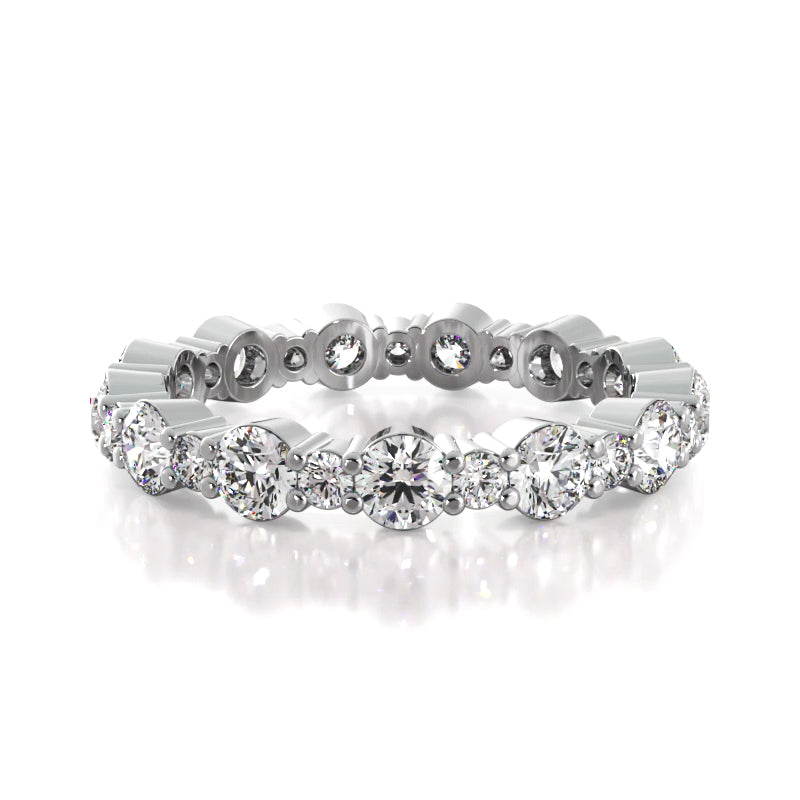1.65 Carat Round Diamond Eternity Wedding Band Ring - 14K White Gold Bridal Jewelry for Anniversary, Engagement & Special Occasions