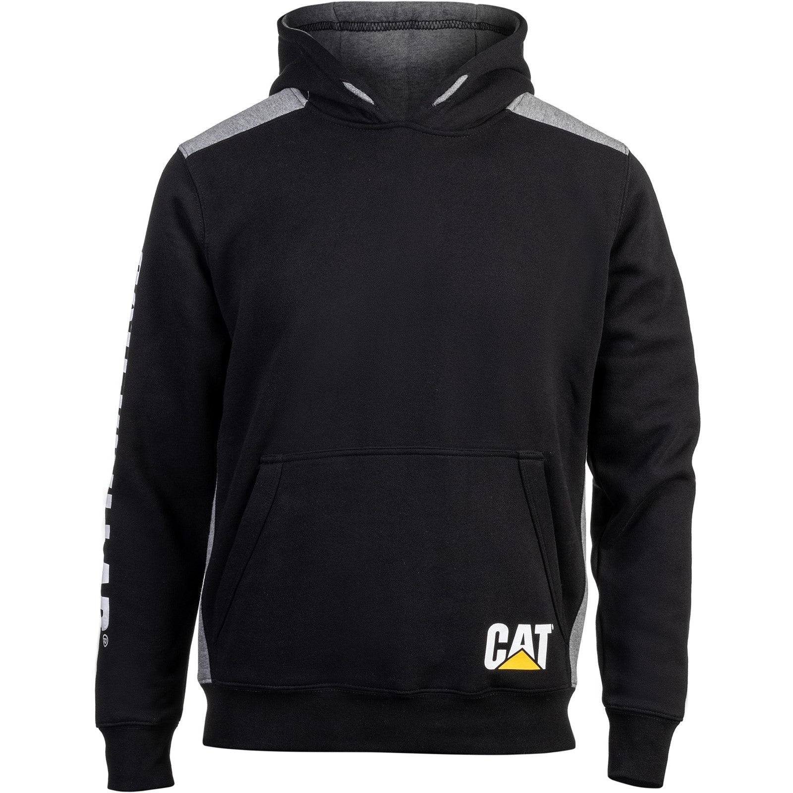 Caterpillar Logo Panel Hooded Sweatshirt for Men - Comfortable Pullover Hoodie for Casual Wear, Work & Outdoor Activities