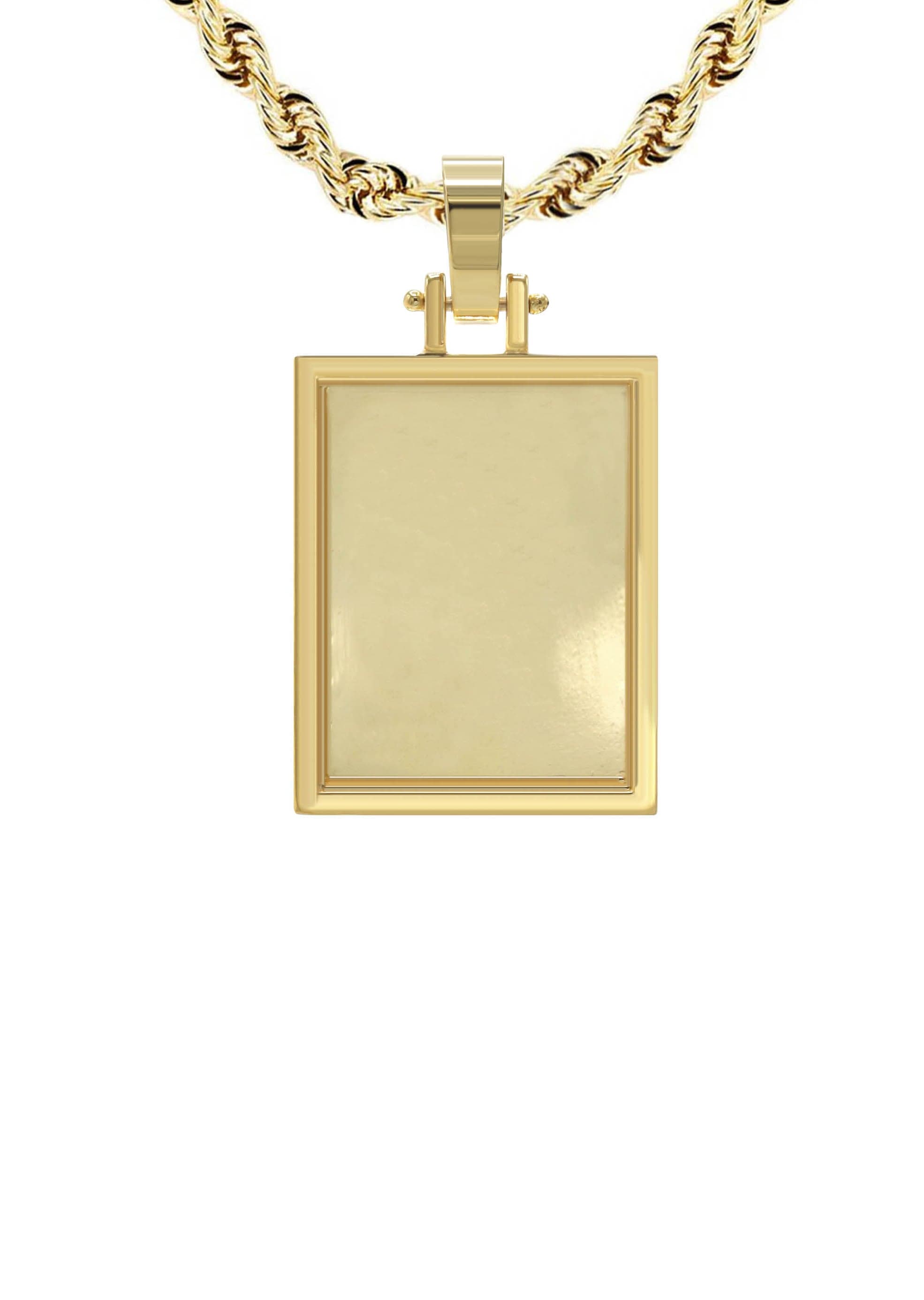 10K/14K Yellow Gold Small Rectangle Picture Pendant Necklace for Women - Personalized Photo Locket Jewelry Gift for Mom, Wife, Girlfriend - Perfect for Anniversaries, Birthdays & Special Occasions