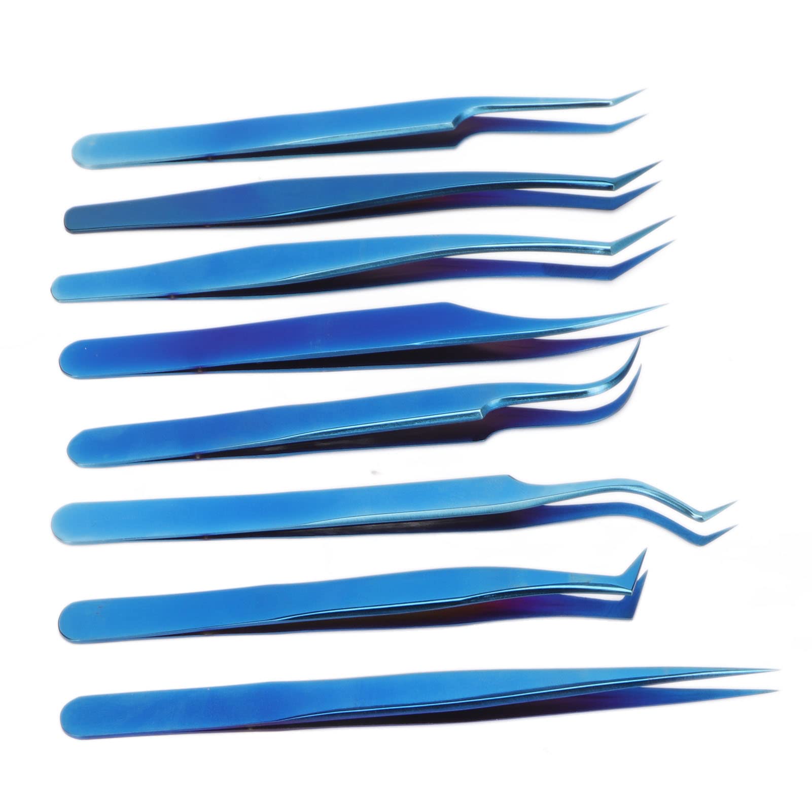 Professional 8PCS Eyelash Extension Tweezers Set - Stainless Steel Straight & Curved Tip Tweezers for Perfect Lash & Eyebrow Shaping - Ideal for Salon, DIY Beauty & Professional Makeup Artists
