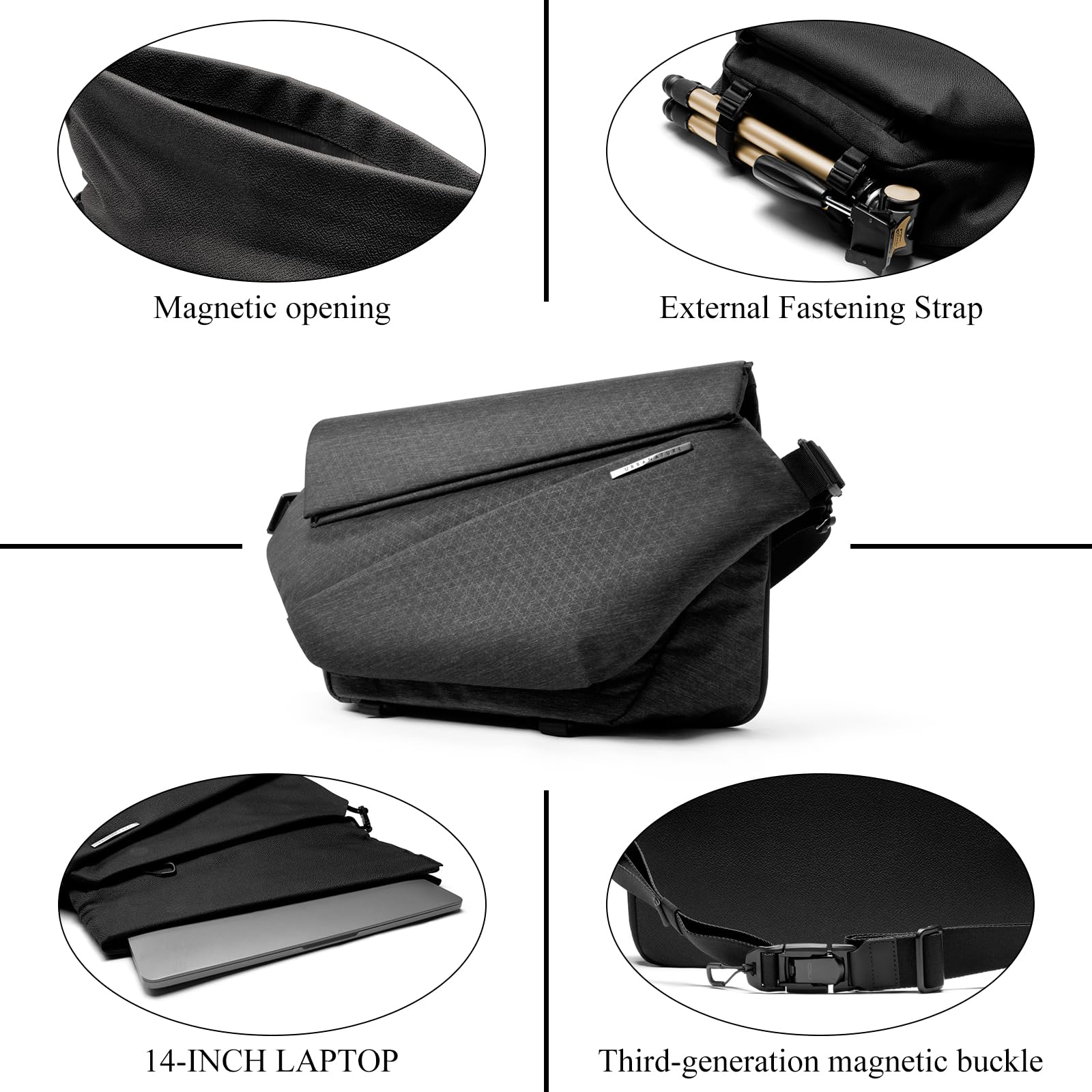 NIID Radiant Mega Sling Bag for Men - Waterproof Crossbody Chest Shoulder Backpack, Anti-Theft Messenger Bag for Travel, Work, Urban Commute & Outdoor Adventures