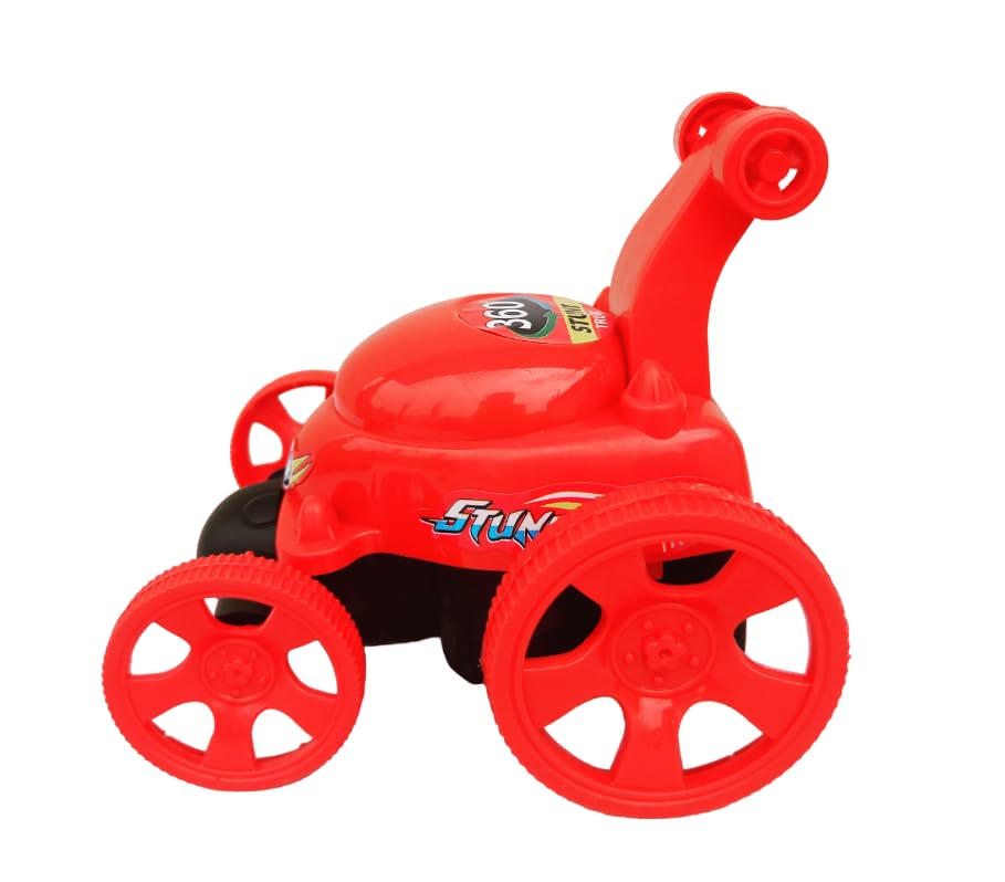 PoPo Toys RC Stunt Car Luna - 360° Flip & Spin Remote Control Car with LED Lights & Music | Red Stunt Vehicle for Kids Indoor/Outdoor Play | Birthday Gifts for Boys & Girls Ages 6-12