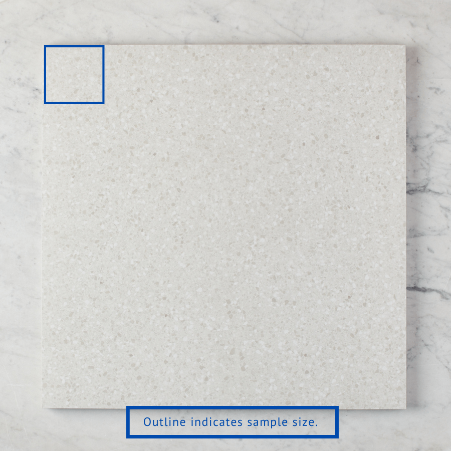 Redfern External Terrazzo Look White Sample Tile - Premium Waterproof Flooring for Bathroom, Kitchen & Outdoor Spaces