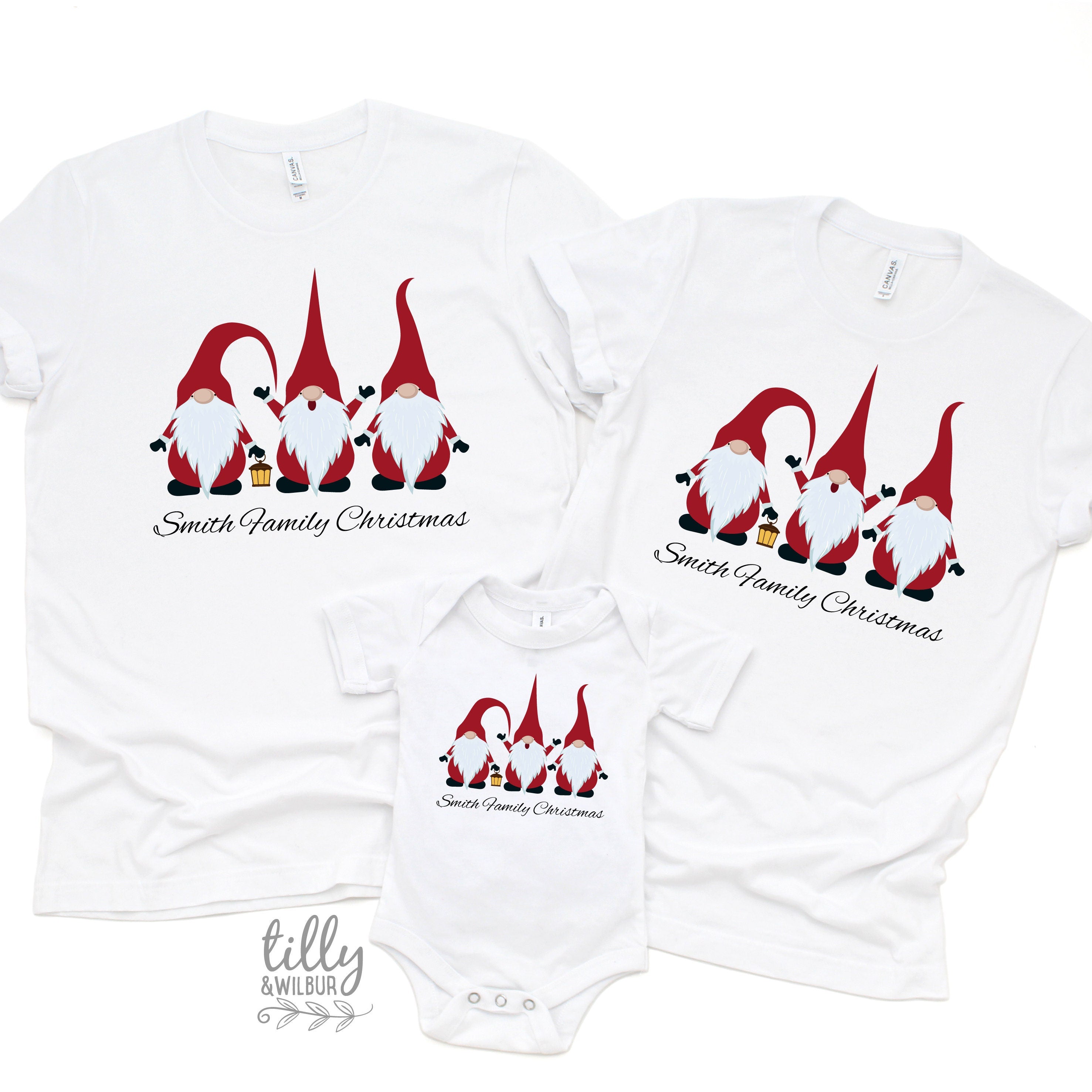 Custom Family Christmas T-Shirts with Surname - Multiple Colors Available - Perfect for Holiday Gatherings & Festive Photos
