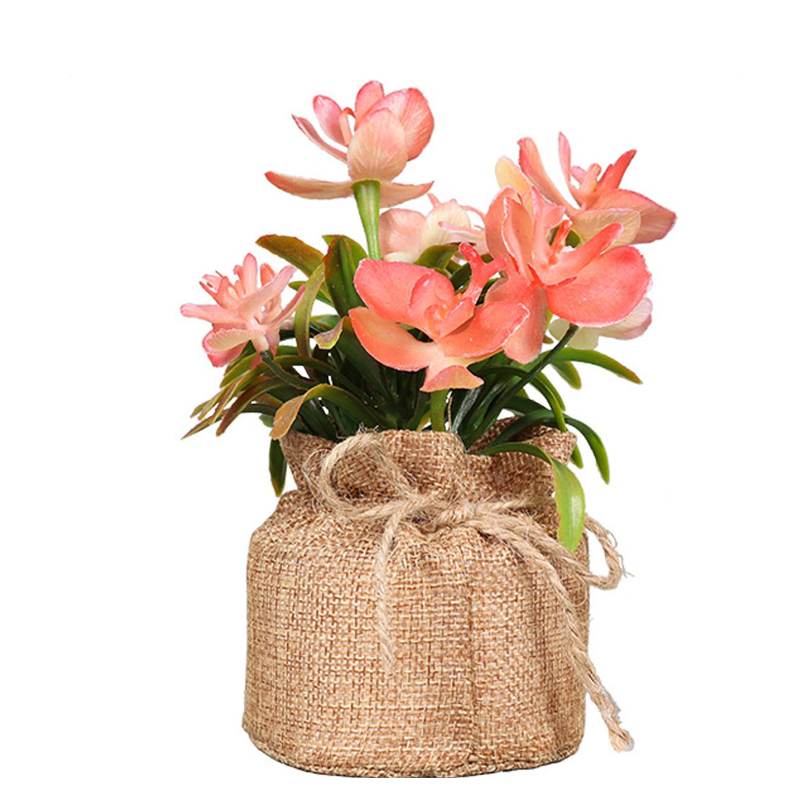 Premium Artificial Potted Plant - Realistic Fake Plant Decor with Plastic Linen Rope for Home & Office - Low Maintenance Indoor/Outdoor Decor - Perfect for Living Room, Balcony, Patio & Workspace
