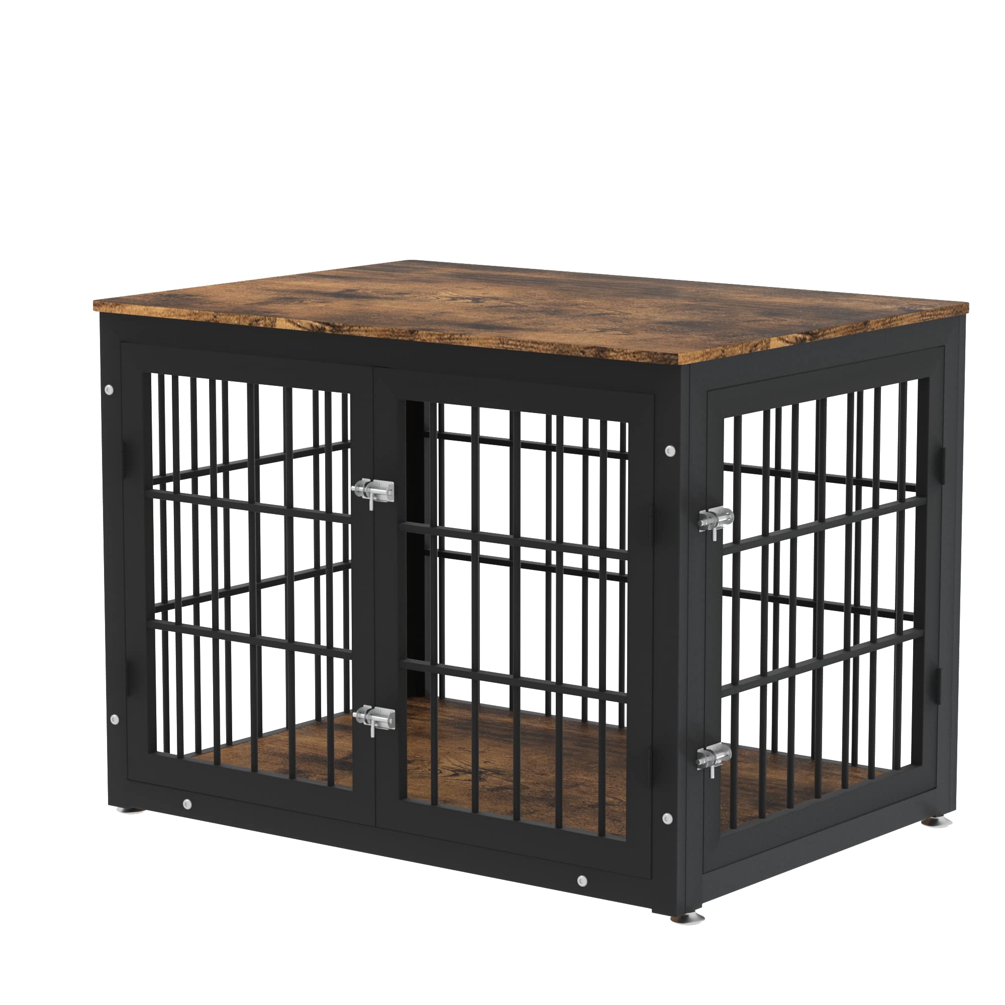 Sturdy Wooden Dog Crate Furniture for Large & Medium Dogs - Decorative Pet House & End Table - Indoor Kennel Cage for Living Room & Bedroom