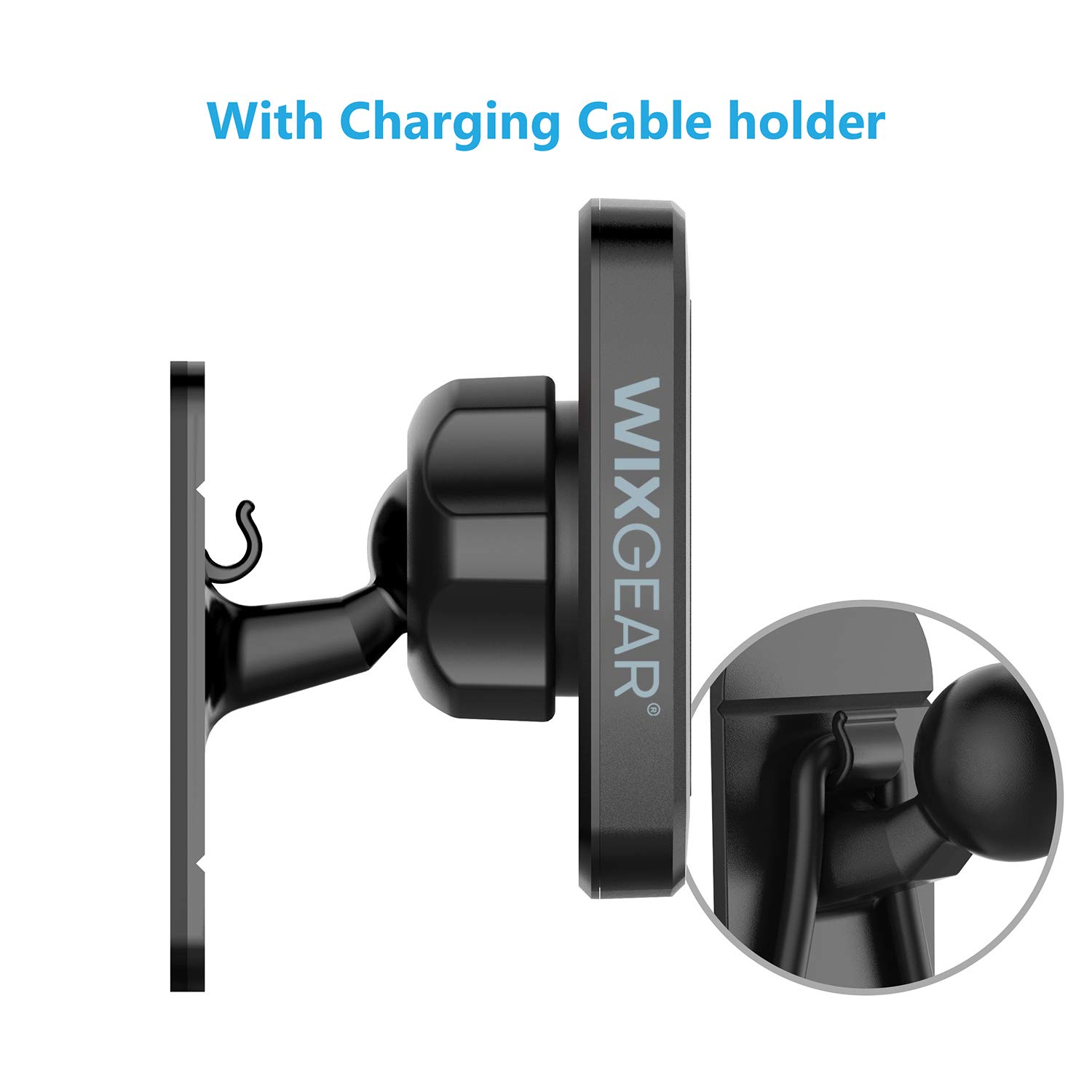 WixGear Universal Magnetic Phone Car Mount Holder - Strong Dashboard Sticky Mount for iPhone, Samsung & Mini Tablets with Fast Snap Technology | Perfect for Commuting, Road Trips & GPS Navigation