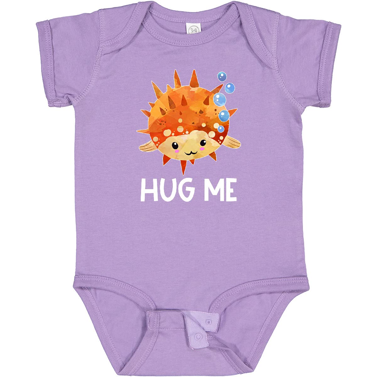 Inktastic Hug Me Cute Pufferfish with Bubbles Baby Bodysuit - Soft Cotton Onesie for Newborns & Infants - Perfect for Playtime, Photo Shoots & Gifts