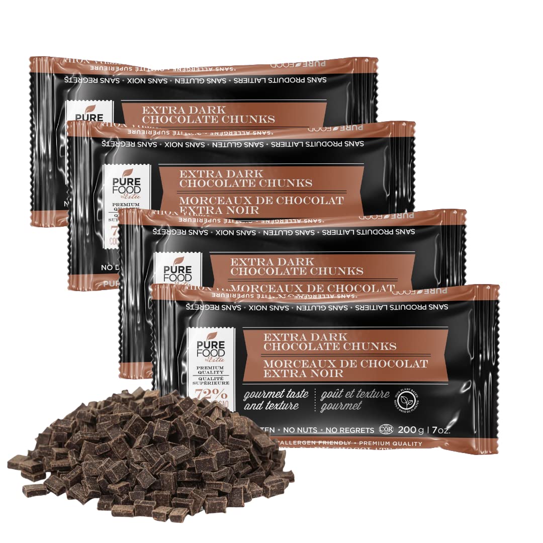 Dark Chocolate Chunks for Baking - Vegan, Kosher, Gluten-Free - Perfect for Cookies & Desserts