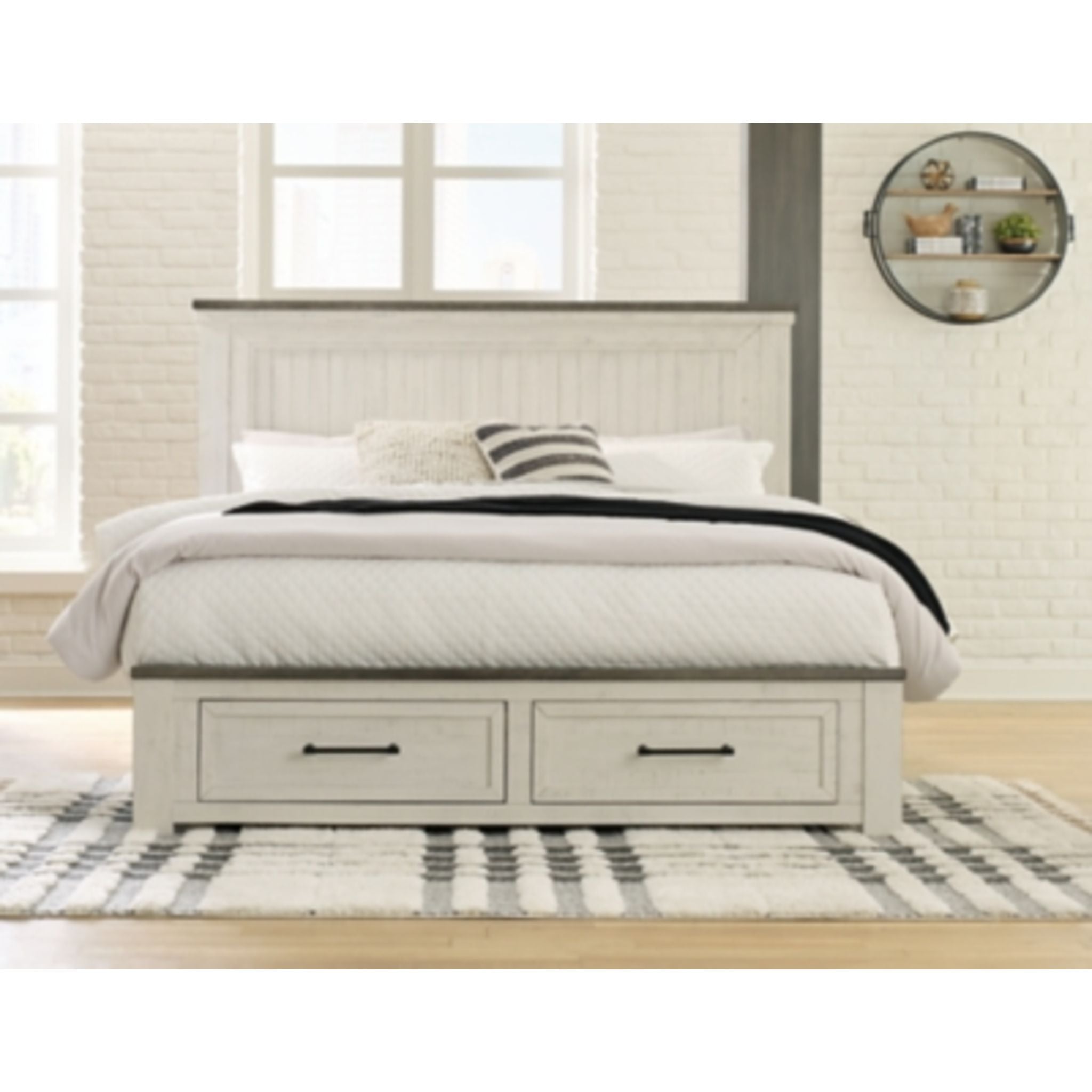 Brewgan 5-Piece King Size Bedroom Set with Two-Tone Finish - Modern Wooden Bed Frame, Nightstands & Dresser for Master Bedroom Decor