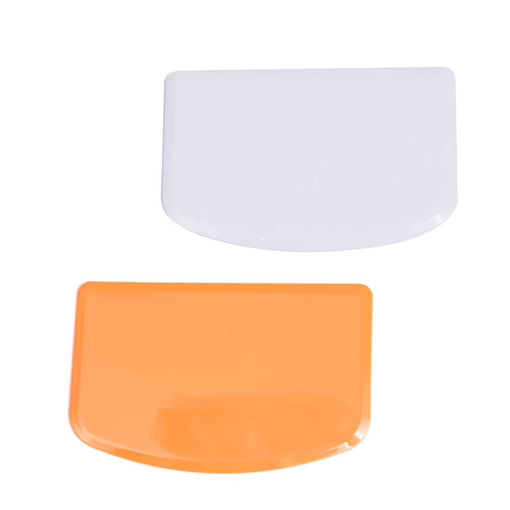 GSHLLO 2-Pack Plastic Dough Scraper Set - Multi-Purpose Bowl Scraper, Dough Cutter, Bench Scraper for Baking Bread, Cakes & Pastries - Perfect for Home Bakers & Professional Kitchens