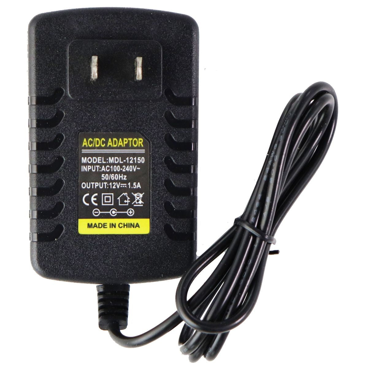 AC/DC Power Adapter Wall Charger - 12V 1.5A Universal Power Supply (Model 12150) Black - Perfect for Laptops, Routers, LED Lights & Home Office Electronics