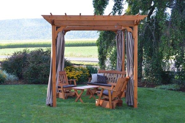 A & L Furniture Cedar Pergola with Swing Hangers - Outdoor Garden Gazebo for Backyard, Patio, and Swing Set Installation