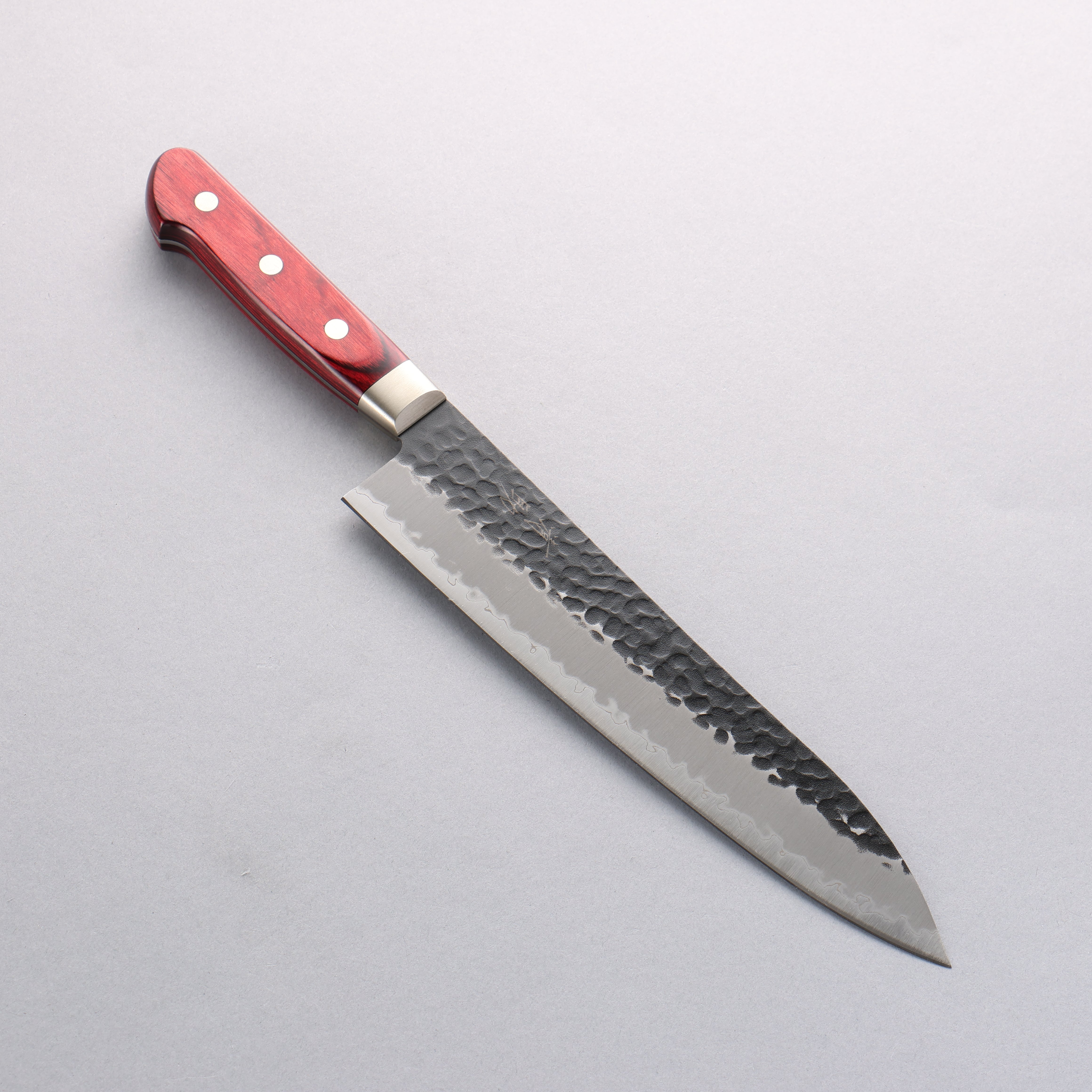 Premium Seisuke Kurobeni Blue Super Hammered Kurouchi Gyuto Chef Knife 210mm - Japanese Damascus Steel with Red Pakkawood Handle - Perfect for Sushi, Meat Slicing & Professional Kitchen Use