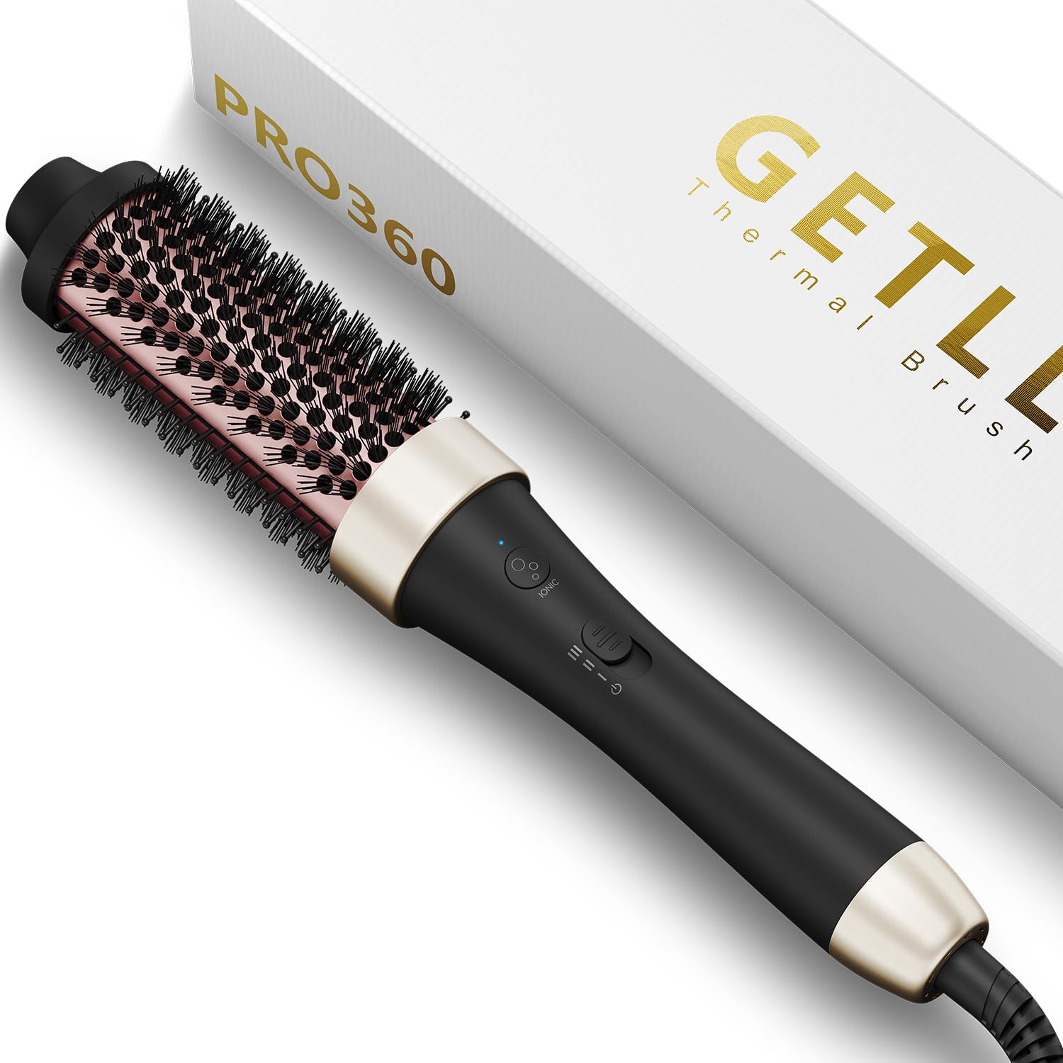 Ceramic Tourmaline Ionic Thermal Hair Curling Brush - 1.5 Inch Heated Round Brush for Volume & Waves | Dual Voltage Styling Tool for Salon-Quality Blowouts at Home | Perfect for Daily Styling, Special Occasions & Travel
