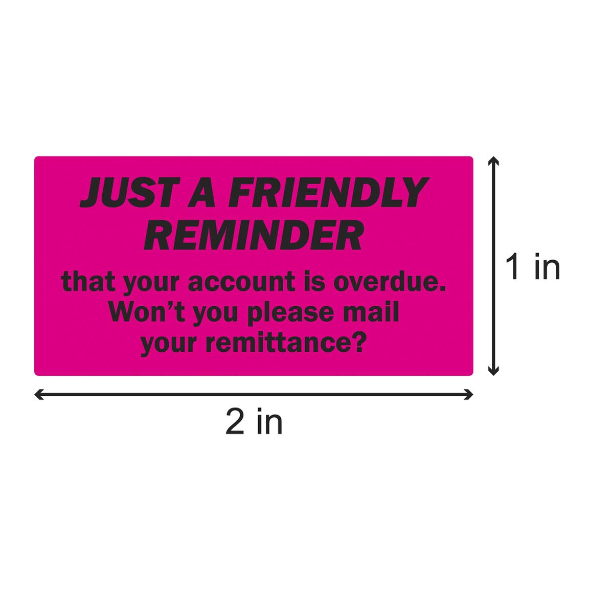 300 Friendly Reminder Stickers - 1 x 2 Inch Past Due Account Labels for Billing & Collections (Pink, 1 Roll) - Perfect for Organizing Overdue Payments, Office Reminders & Customer Notices