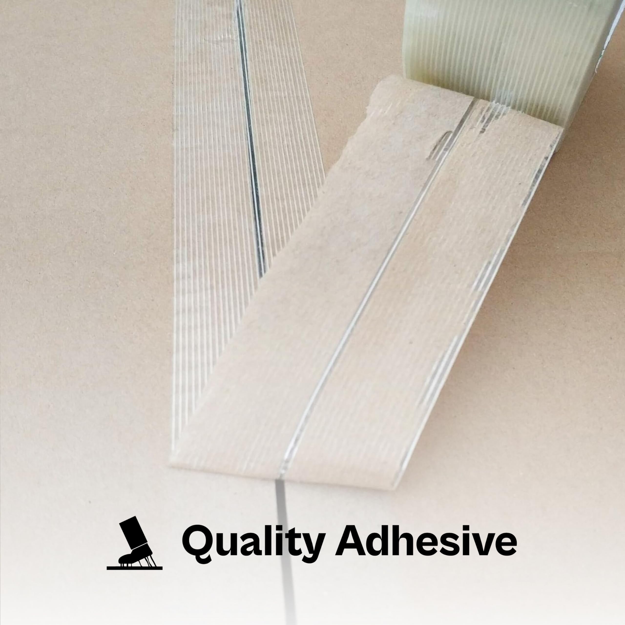 PSBM Filament Reinforced Tape - 3/8 Inch x 60 Yards, 96 Pack Clear Fiberglass Strapping Tape for Shipping, Packaging & DIY Projects | Heavy Duty Adhesive for Box Sealing & Home Repairs