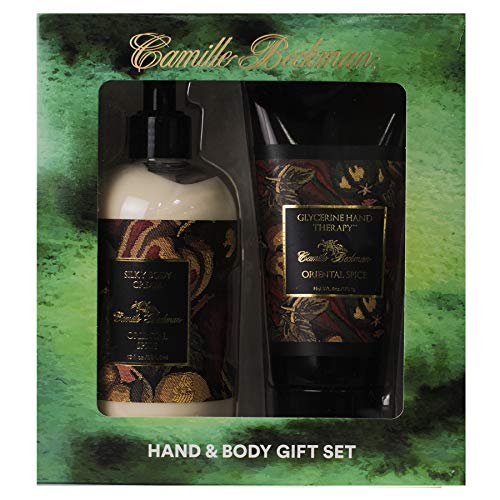 Camille Beckman Hand and Body Duet Set - Silky Body Lotion & Glycerin Hand Cream in Oriental Spice Fragrance | Perfect for Dry Skin Care, Gift Sets & Luxury Bath Time