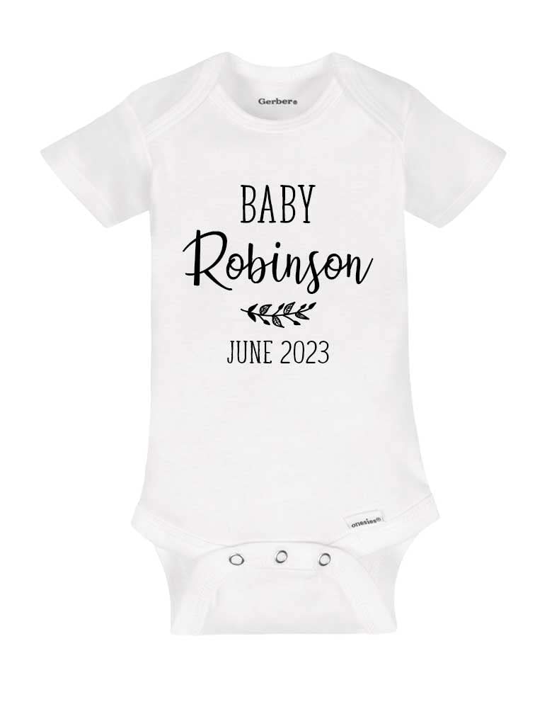 Personalized Baby Onesie with Name - Cute Pregnancy Announcement Gift for Husband & Family - Perfect for Gender Reveal, Baby Shower & Newborn Photos