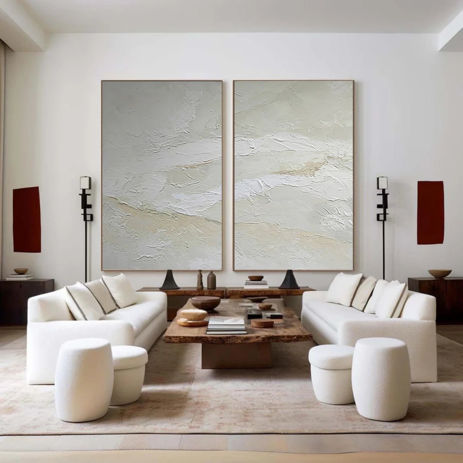 Custom Abstract Tranquility Wall Art Set of 2 - Modern Canvas Paintings for Living Room & Bedroom Decor - Perfect for Home, Office, and Meditation Spaces