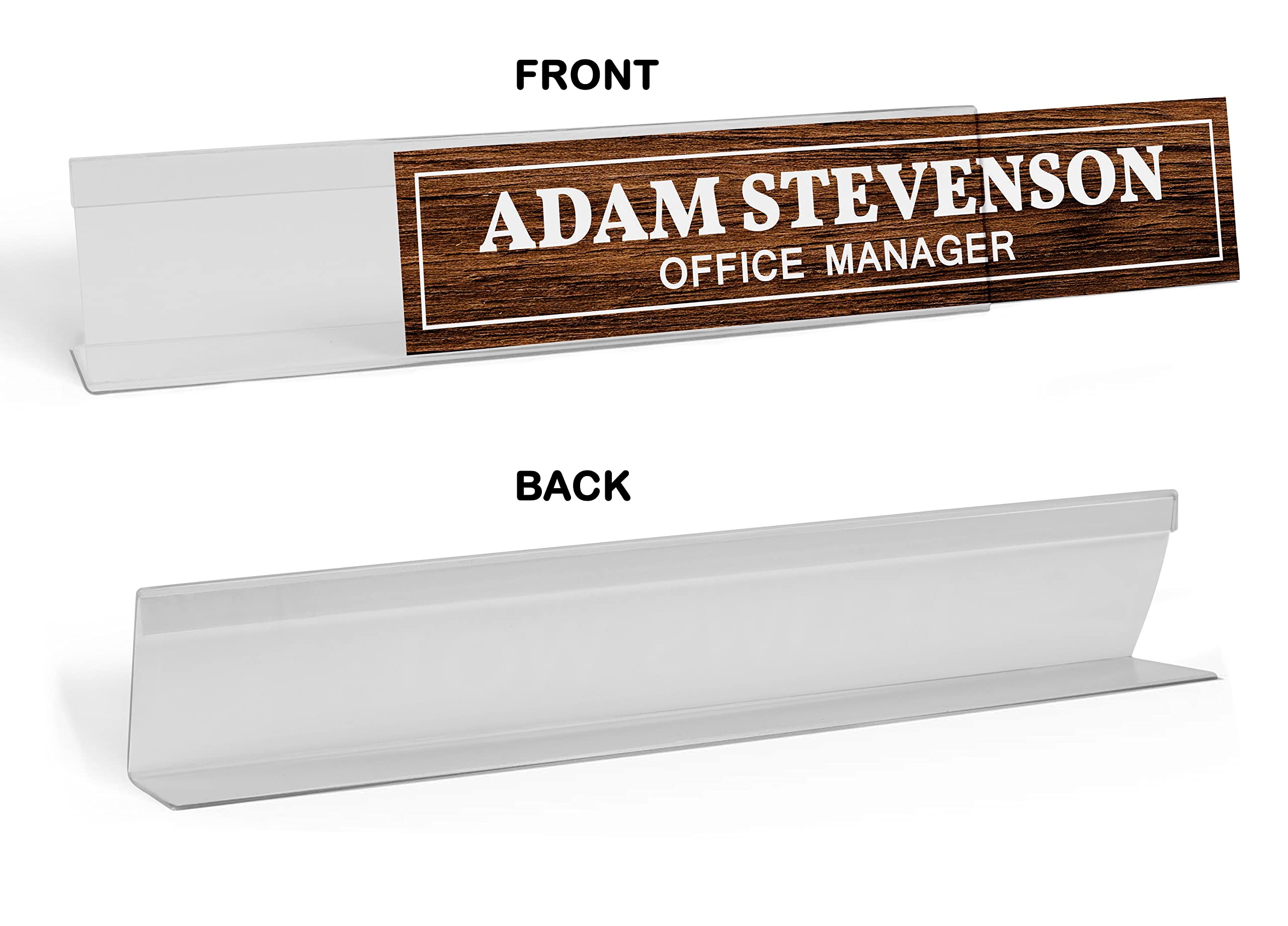 Custom Acrylic Office Desk Name Plate - Personalized 2x8 Inches Engraved Name Sign for Professional Workspace | Perfect for Executive Desks, Reception Areas & Home Offices