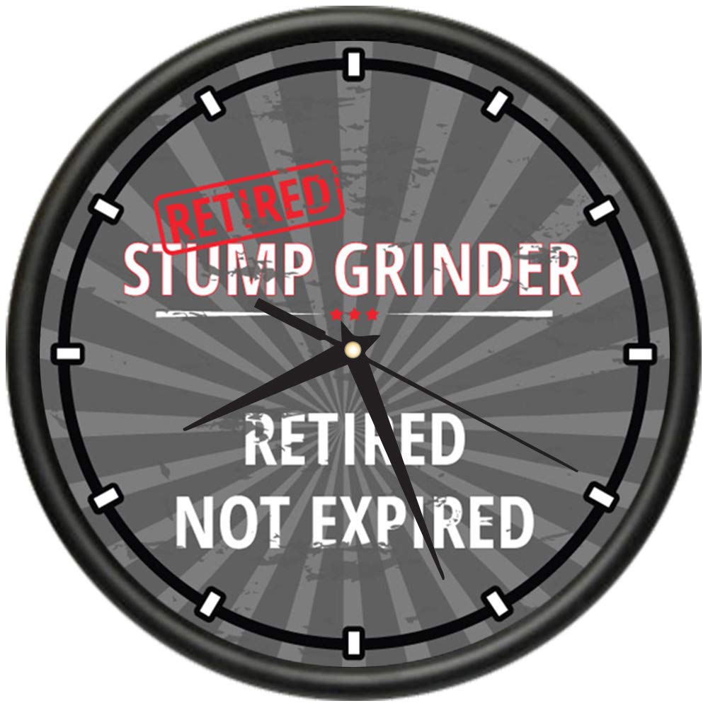 SignMission Retired Stump Grinder Design Wall Clock - Precision Quartz Movement - Funny Retirement Gift for Home, Office & Bedroom Decor - Perfect for Retirees, Construction Workers & Outdoor Enthusiasts