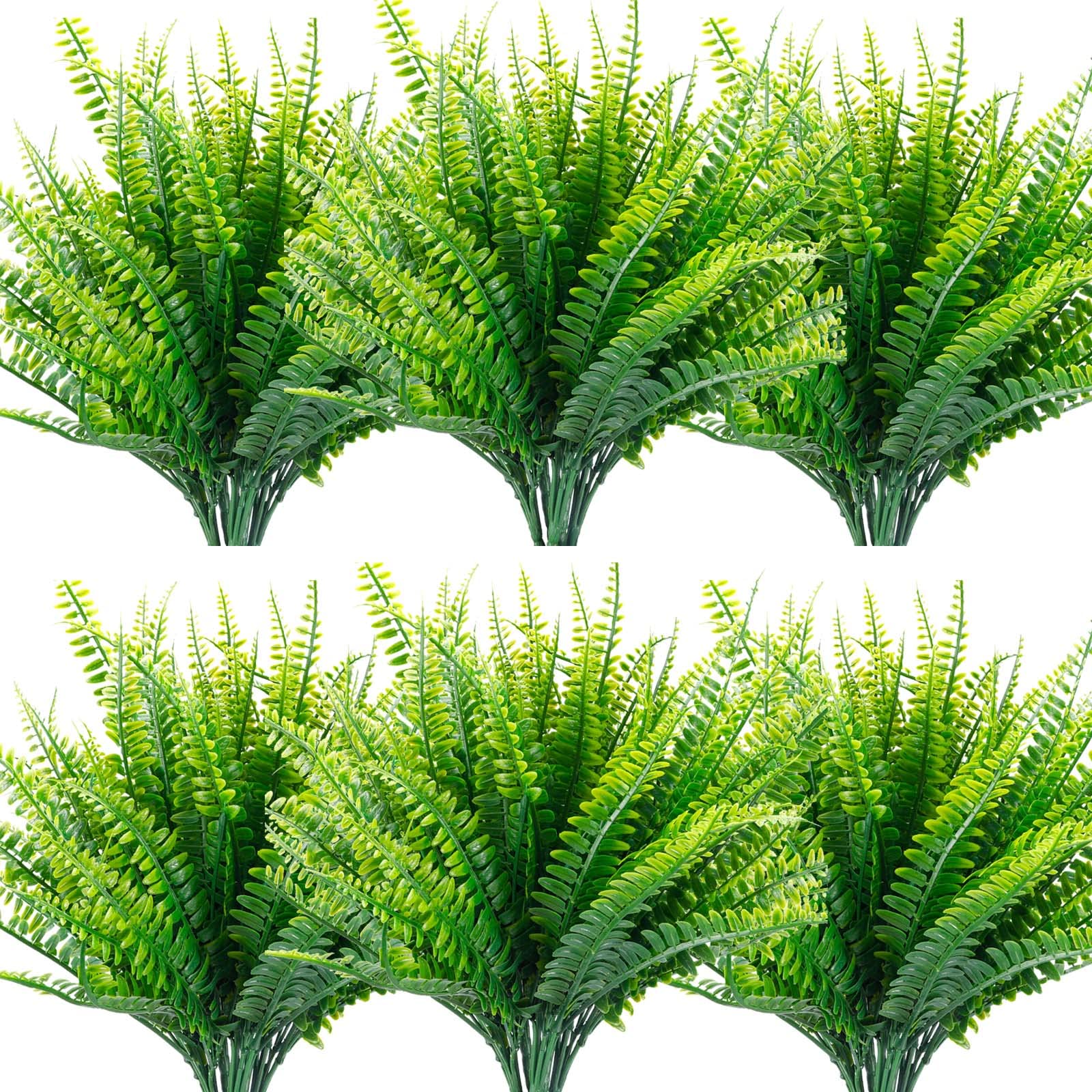 TELDRASSIL 18 Pcs Artificial Fern Plants - Fake Boston Fern Bushes Plastic Greenery for Indoor Outdoor Decor - Perfect for Home, Garden, Office & Wedding Centerpieces