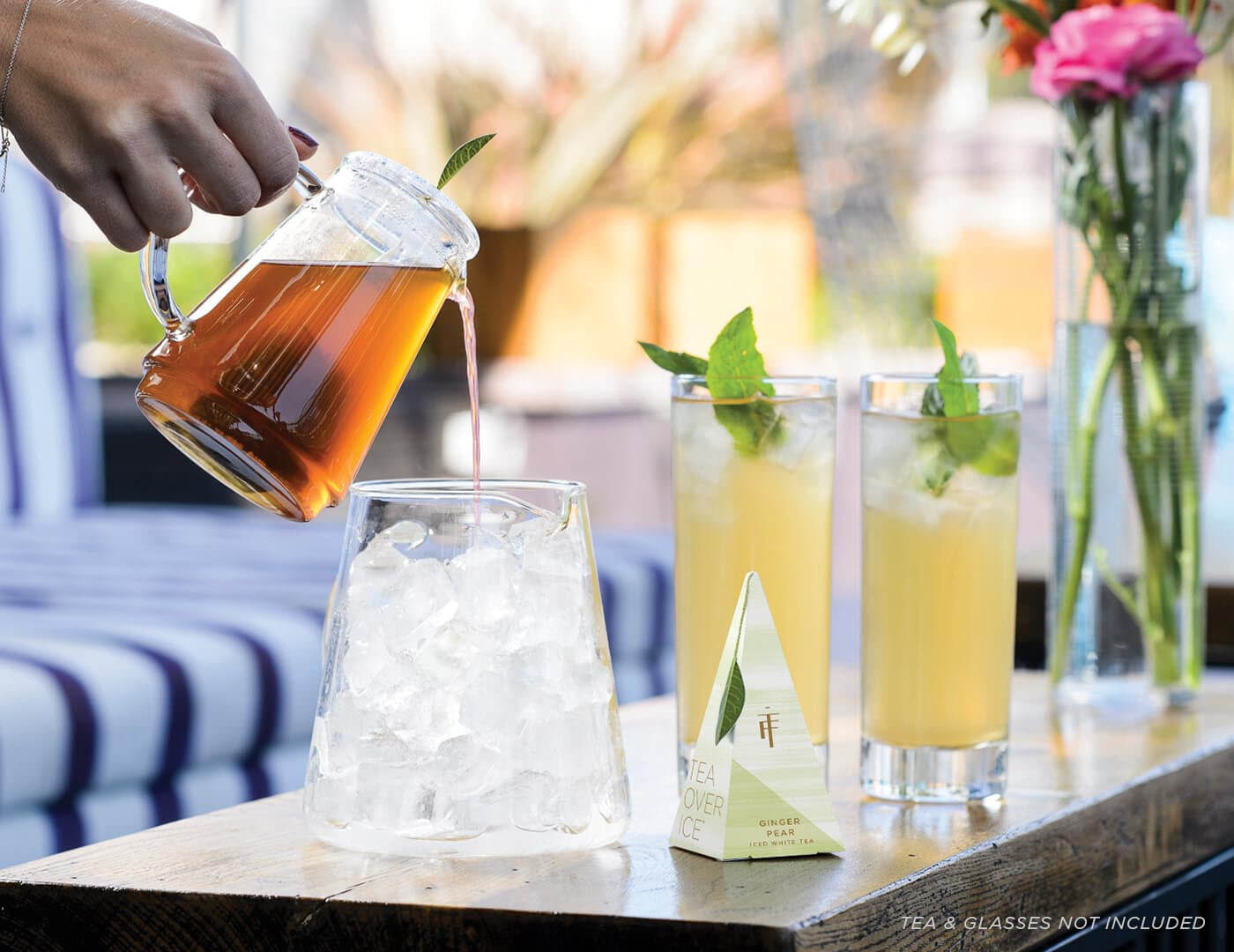 Premium Glass Iced Tea Pitcher Set with 10 Tea Sampler - Perfect for Summer BBQs, Picnics & Outdoor Entertaining