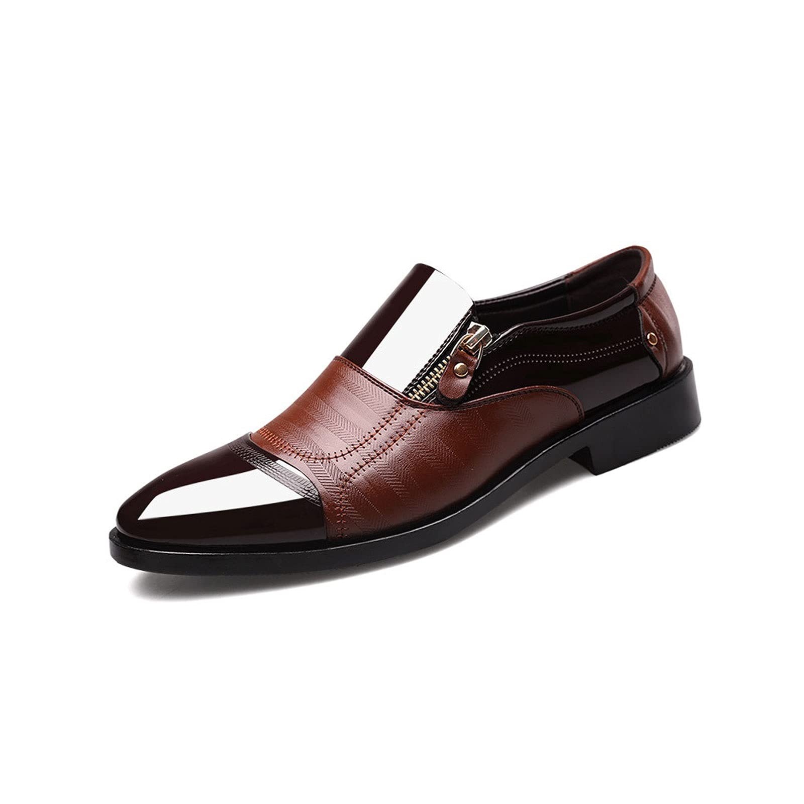 Men's Classic Business Dress Shoes - Formal Wedding & Office Oxford Slip-On Shoes for Men | Black & Brown | Size 47 | Perfect for Weddings, Business Meetings & Professional Events