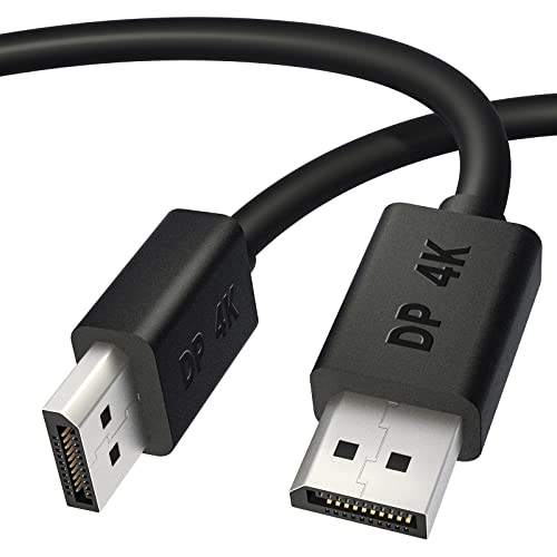 Premium 4K DisplayPort Cable 6ft - DP to DP Cable 1.2, High Speed 8K@60Hz 4K@144Hz HDR - Compatible with Gaming PC, Laptop, Monitor, TV - Perfect for Esports, Streaming & Home Theater Setup