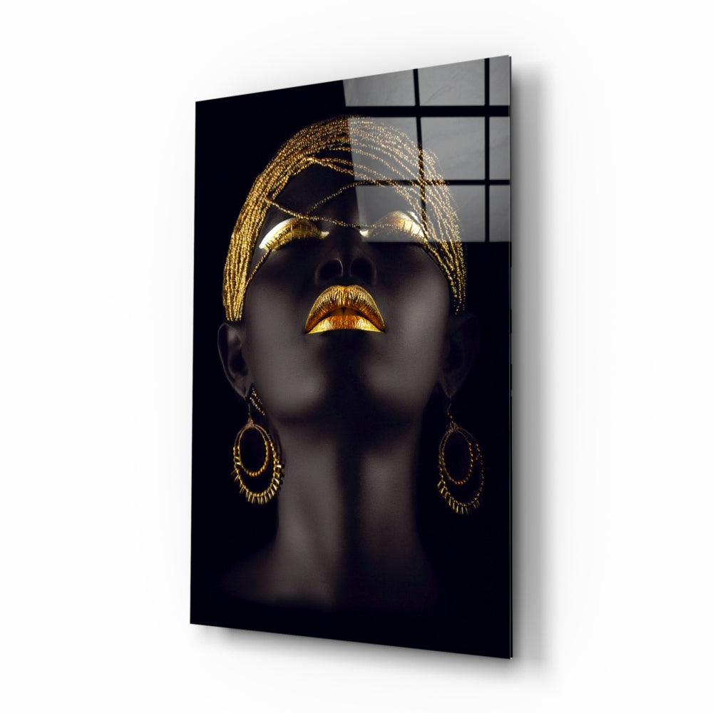 Golden African Woman Statue - Handcrafted African Art Decor for Home & Office - Perfect for Cultural Displays, Gifts, and Interior Design