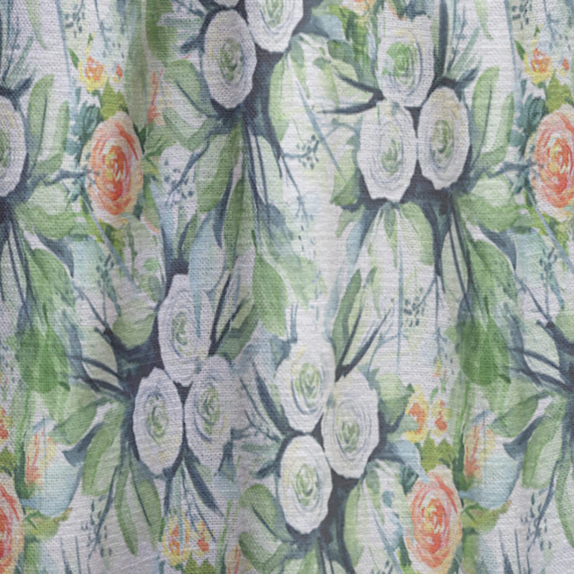 DesignQ Thermal Insulated Curtains - White & Yellow Roses Bouquet Pattern - Single Panel 52x108 Inches - Blackout Drapes for Bedroom & Living Room - Perfect for Home Decor, Privacy & Light Control