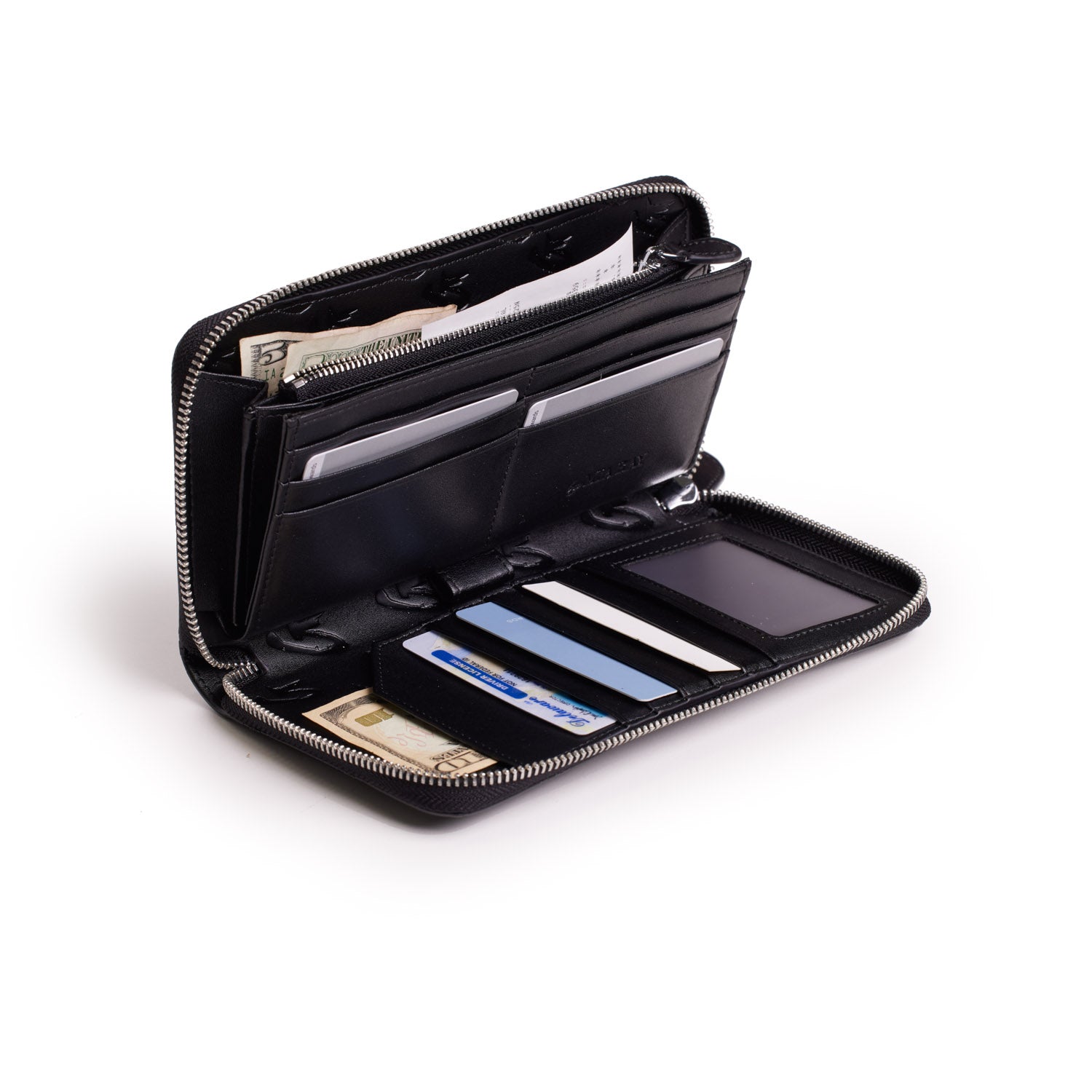 JUMBO MONOGRAM WALLET in Matte Black - Stylish & Spacious RFID-Blocking Wallet for Men & Women | Perfect for Travel, Business & Everyday Use